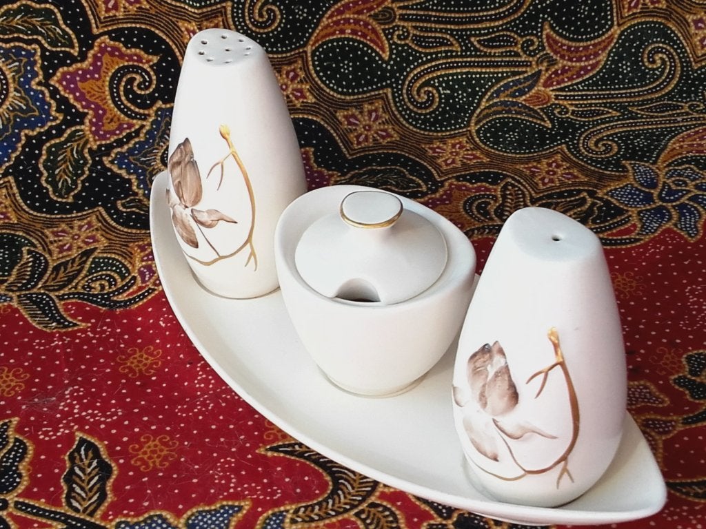 Mooi oud Carlton peper, zout en mosterd uit Engeland 23,2 cm, Ophalen of Verzenden