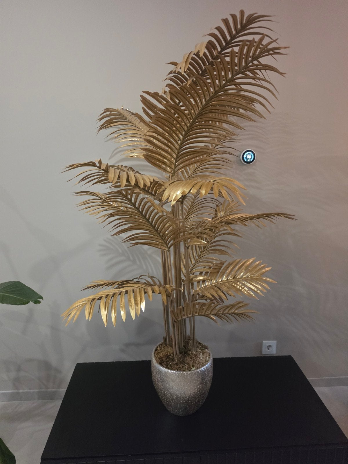 Gouden palmboom kunstplant 150 cm met gouden pot, Ophalen, Binnen, Met pot of vaas, Kunstplant