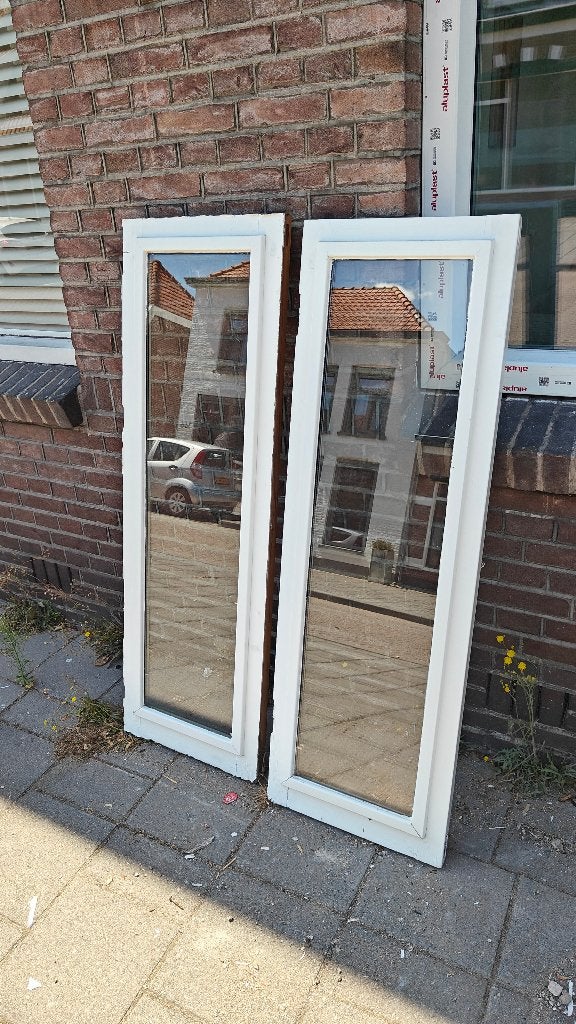 Twee dubbelglas ramen, Ophalen, Gevelraam of Ruit, Gebruikt, Minder dan 80 cm
