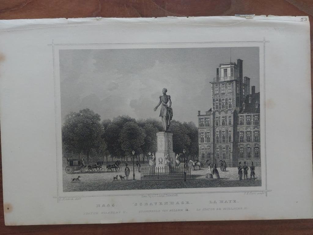 53 / Standbeeld Willem II Den Haag 's Gravenhage Terwen 1860, Ophalen of Verzenden