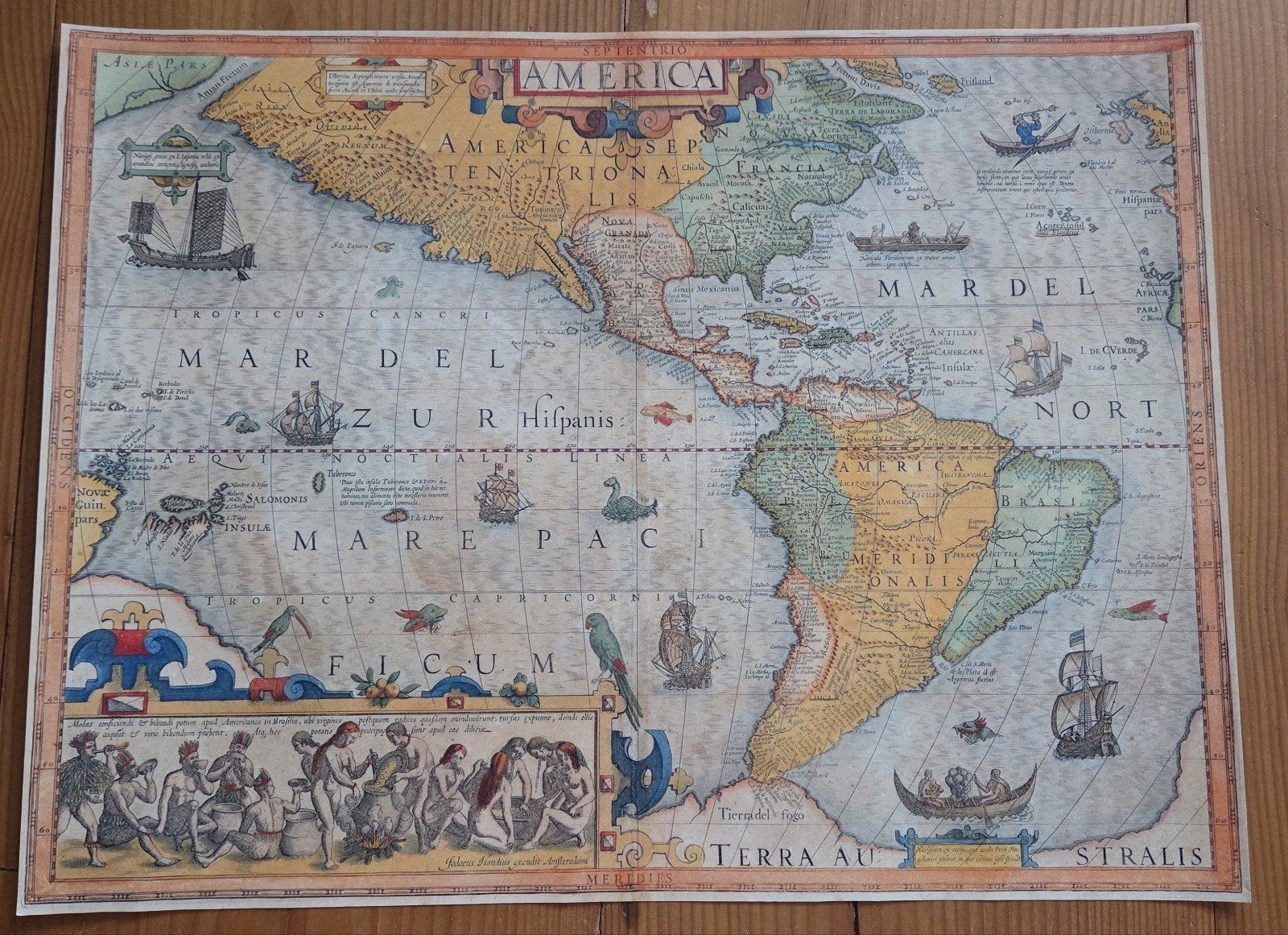 Antieke Landkaart Reproductie Poster America, Ophalen of Verzenden, Nieuw, 1800 tot 2000