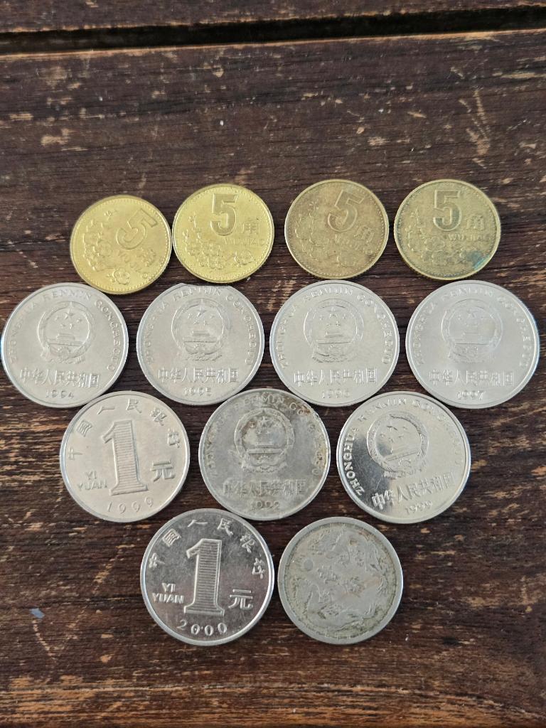 Chinese Yuan en Jiao 14 stuks incl. Cash coin 1921, Ophalen of Verzenden, Buitenland, Munten