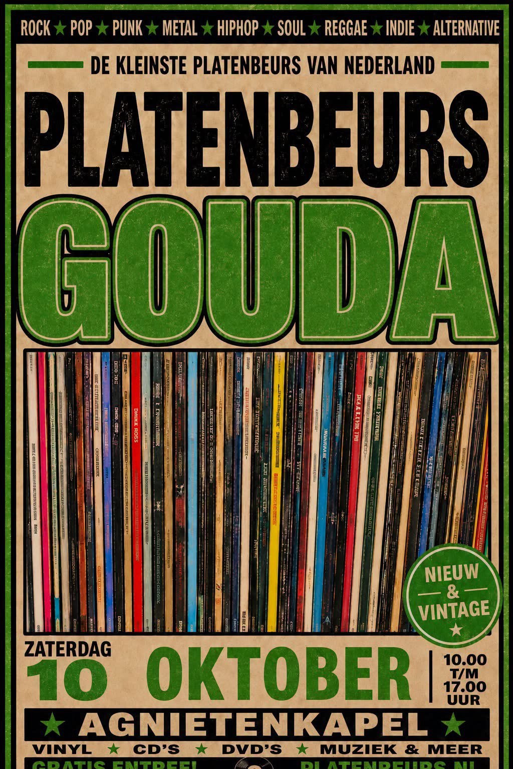 Platenbeurs Gouda zaterdag 10 oktober Agnietenkapel, Ophalen, Zo goed als nieuw, Overige formaten