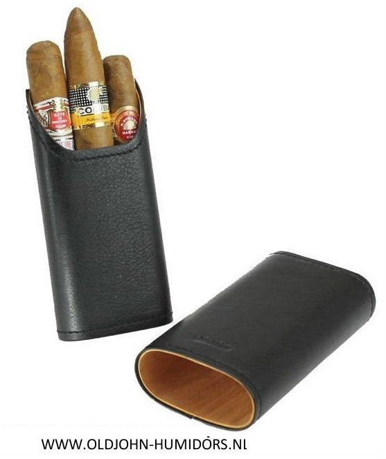 SIGARENKOKER ADORINI ECHT ZWART LEER  2-3 SIGAREN KOKER sk04, Verzamelen, Rookartikelen, Aanstekers en Luciferdoosjes, Nieuw, Tabaksdoos of Verpakking