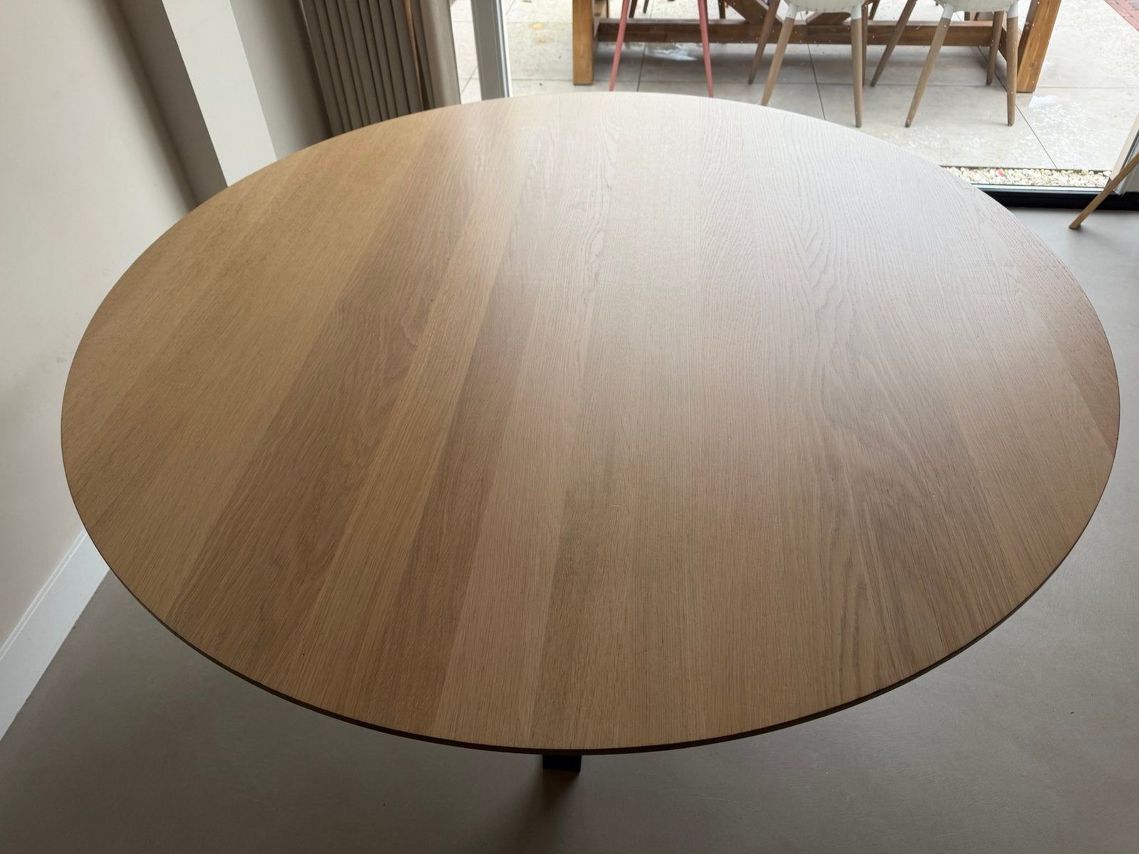 Ronde eikenhouten eettafel - Table du sud, Ophalen, Gebruikt, Vijf personen of meer, 100 tot 150 cm