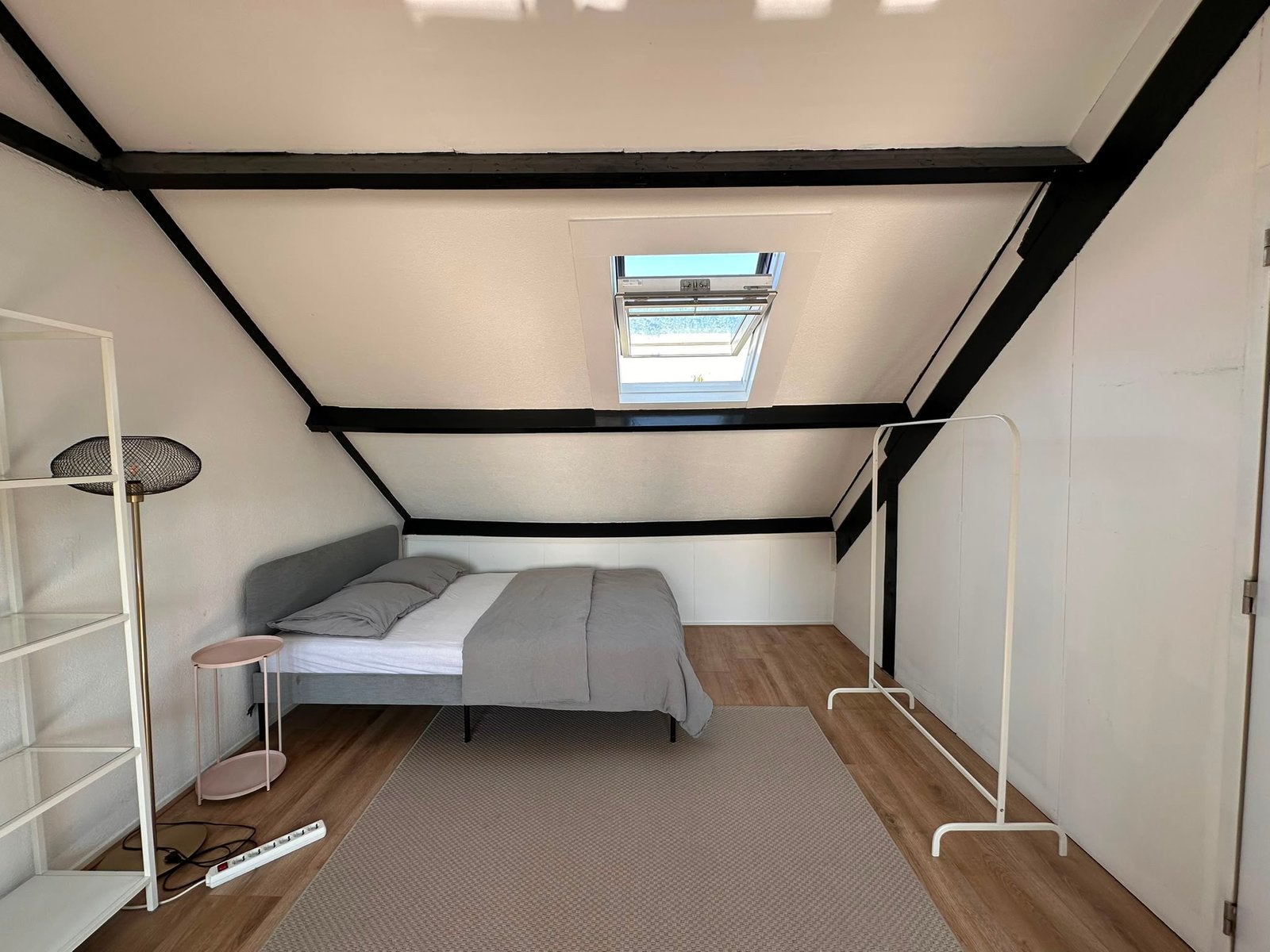 Ikea Slattum bed bedframe inclusief matras en lattenbodem, Ophalen, Tweepersoons, Wit, Metaal