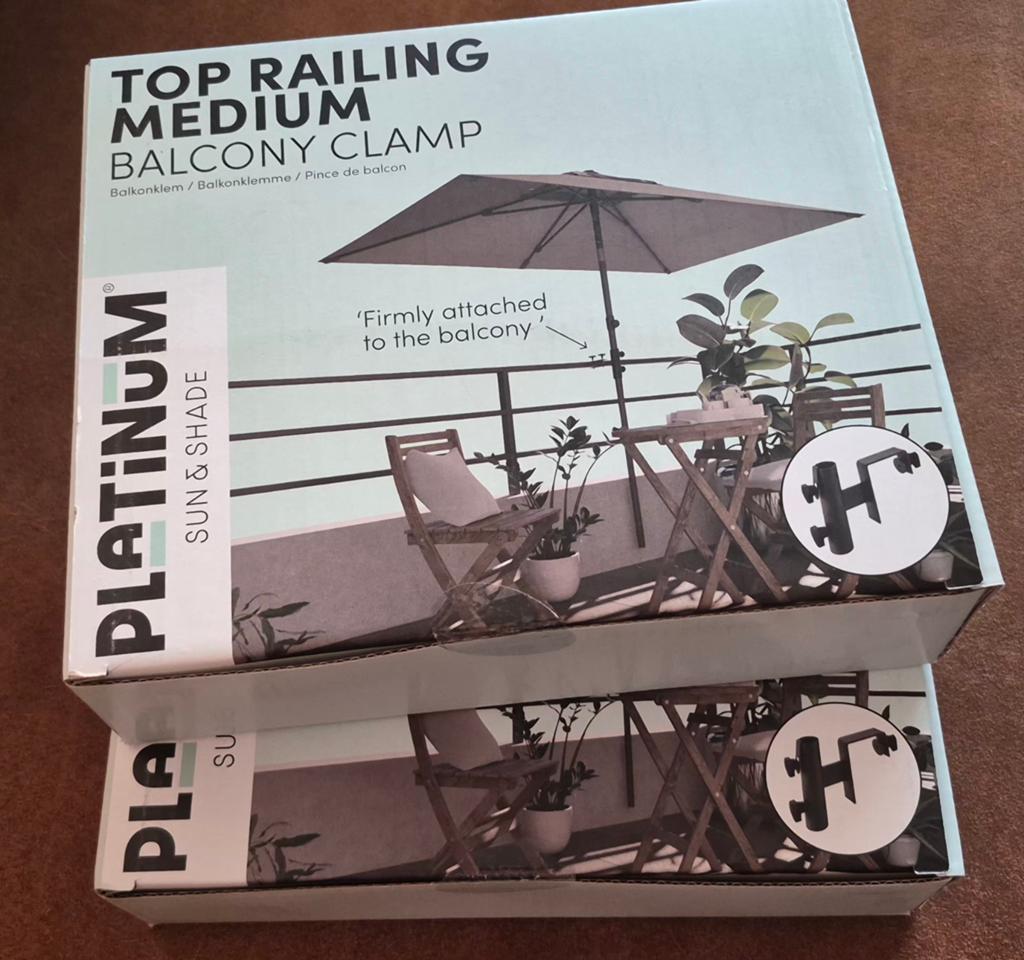 Platinum Balcony Clamp - Top Railing Medium, Ophalen