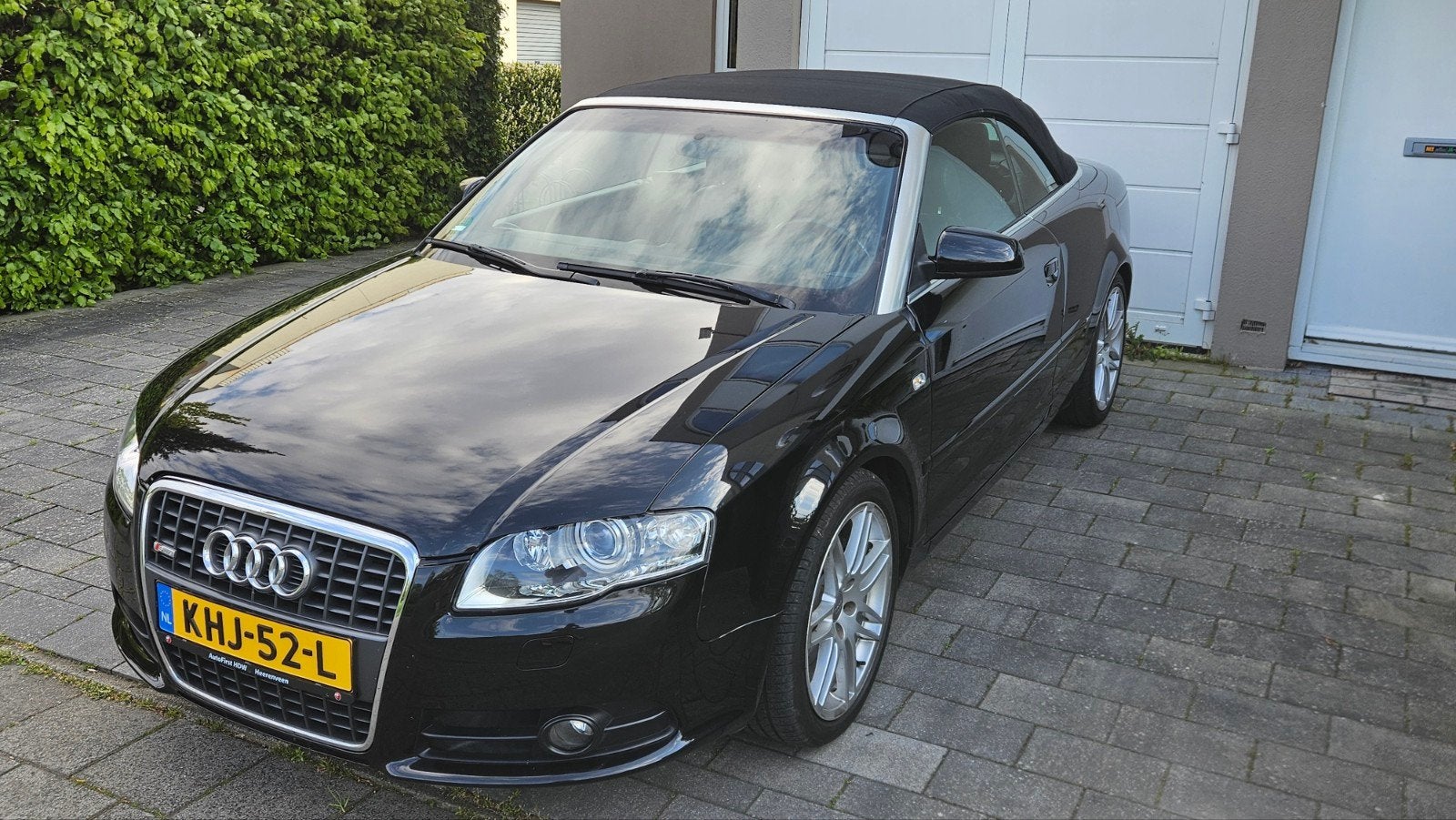 Audi A4 1.8T S-Line Cabrio 2008 Zwart, Auto's, Audi, Voorwielaandrijving, 4 cilinders, Cabriolet, 4 stoelen