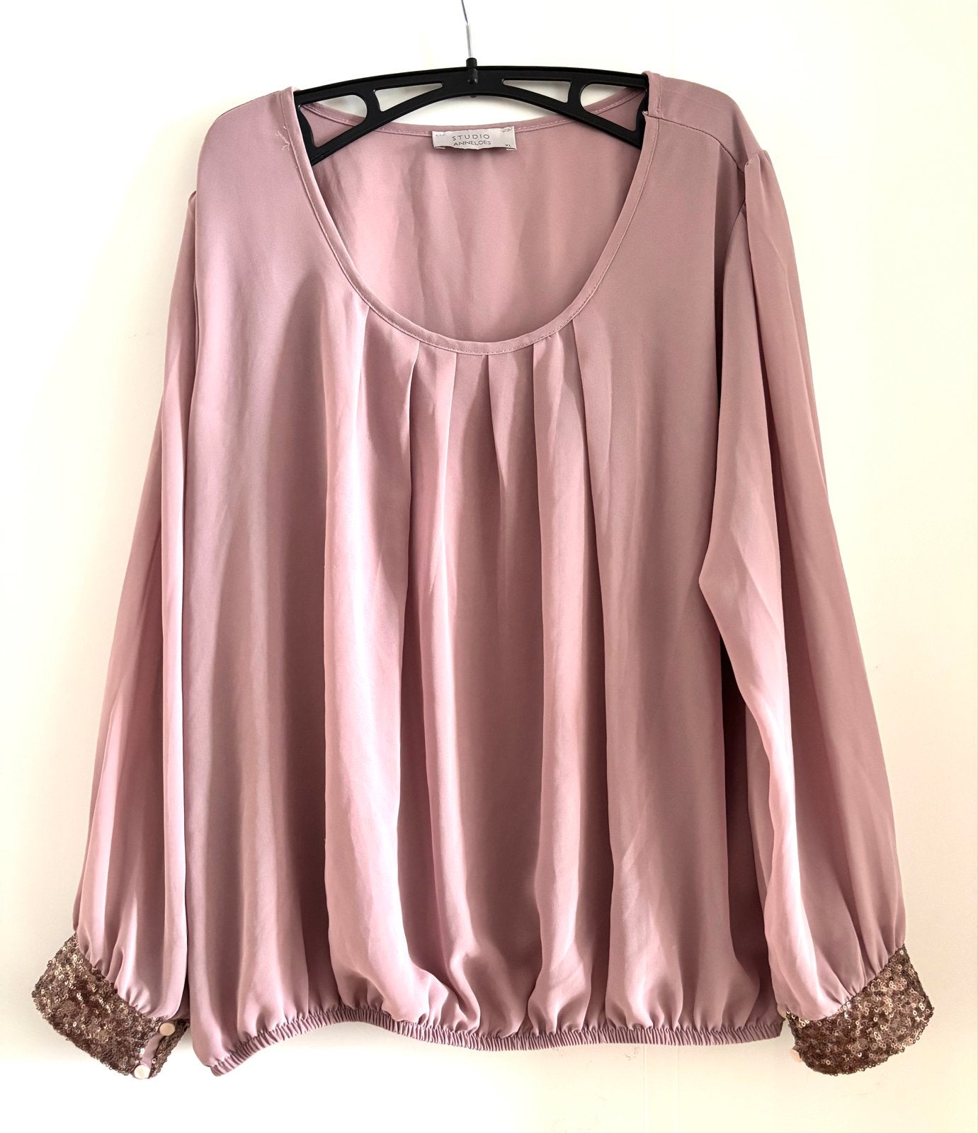 Studio Anneloes Blouse Roze met Pailletten Mouwen Maat XL, Maat 46/48 (XL) of groter, Ophalen of Verzenden, Lange mouw, Roze