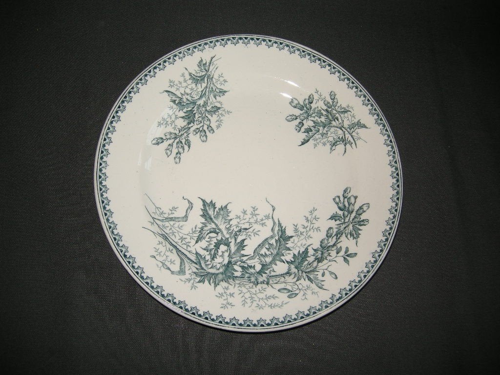 Societe Ceramique Chardon petrol, 1 dinerbord, Ophalen of Verzenden