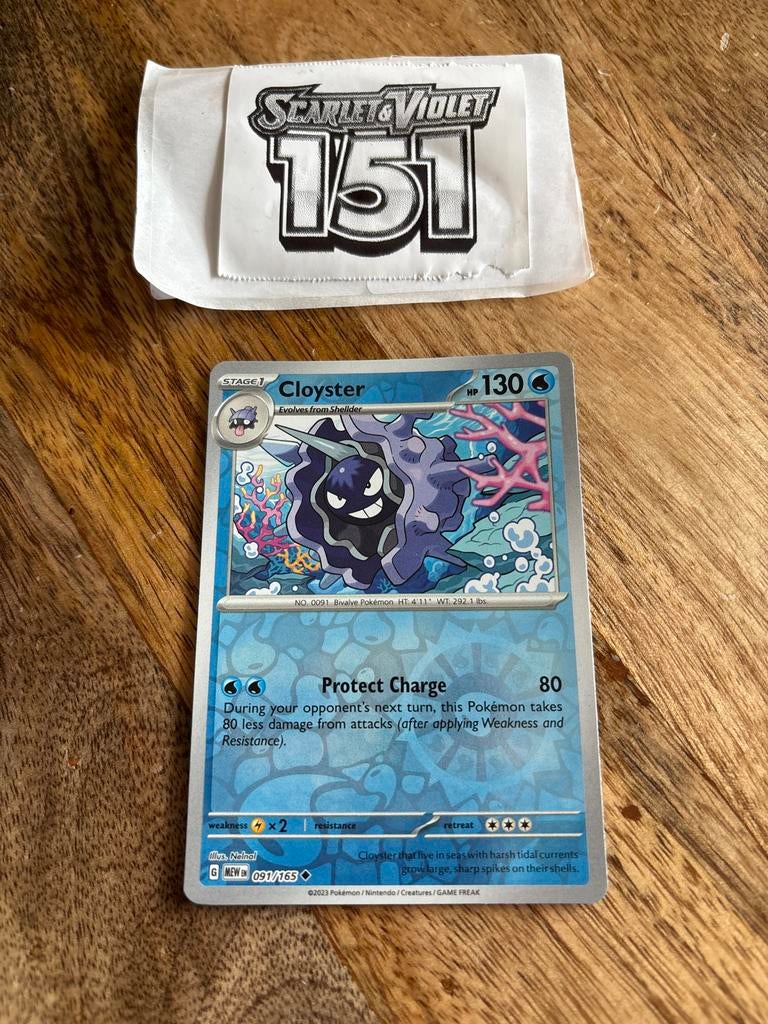 Pokémon Kaart: Cloyster 091/165 Scarlet & Violet 151, Ophalen of Verzenden, Zo goed als nieuw, Losse kaart