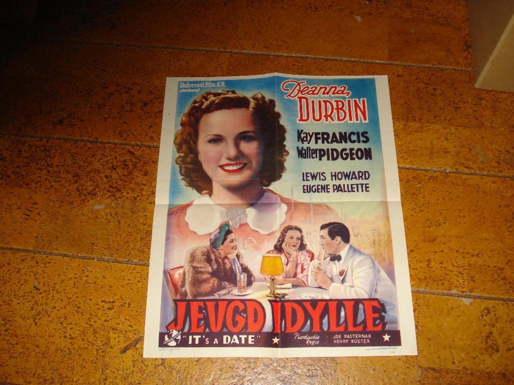 It's a date Filmposter Deanna Durbin, Verzamelen, Ophalen of Verzenden, Gebruikt, A1 t/m A3, Film en Tv