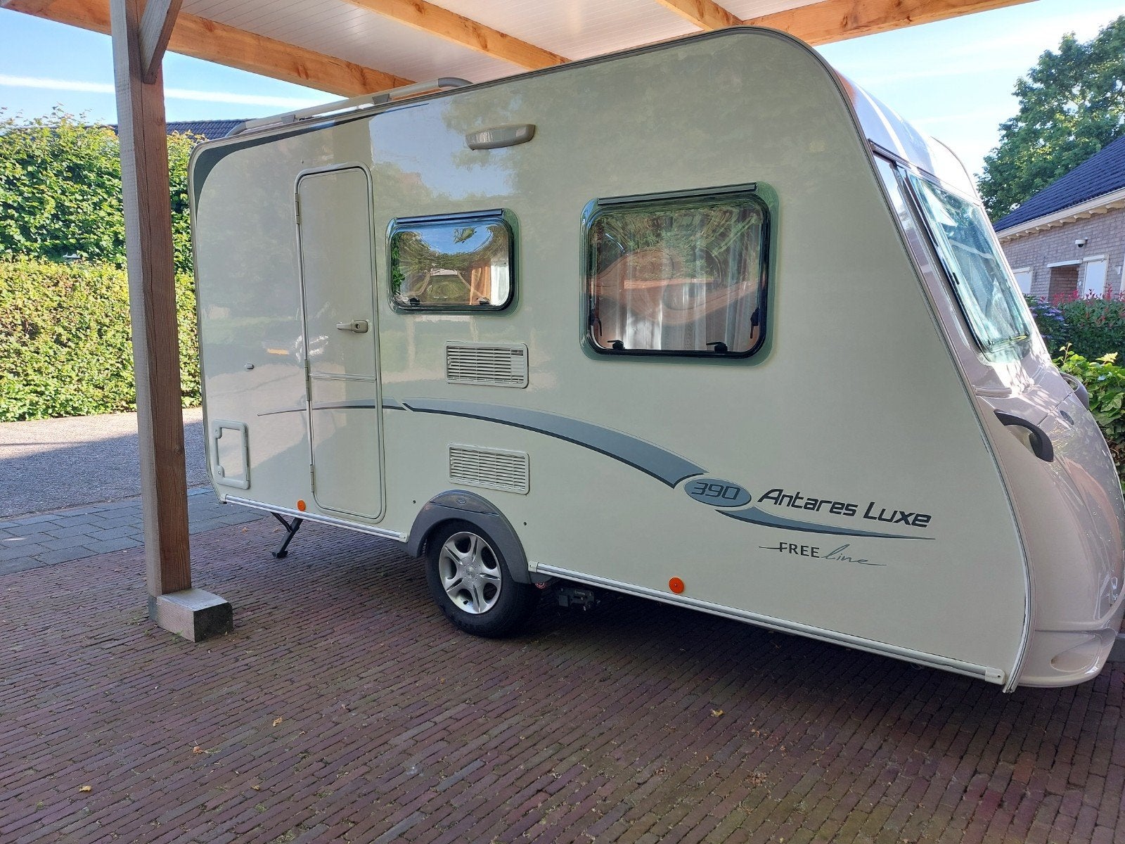 Caravelair Antares Luxe 390 TS met mover en voortent, Caravans en Kamperen, Particulier, 4 tot 5 meter, Luifel, Caravelair