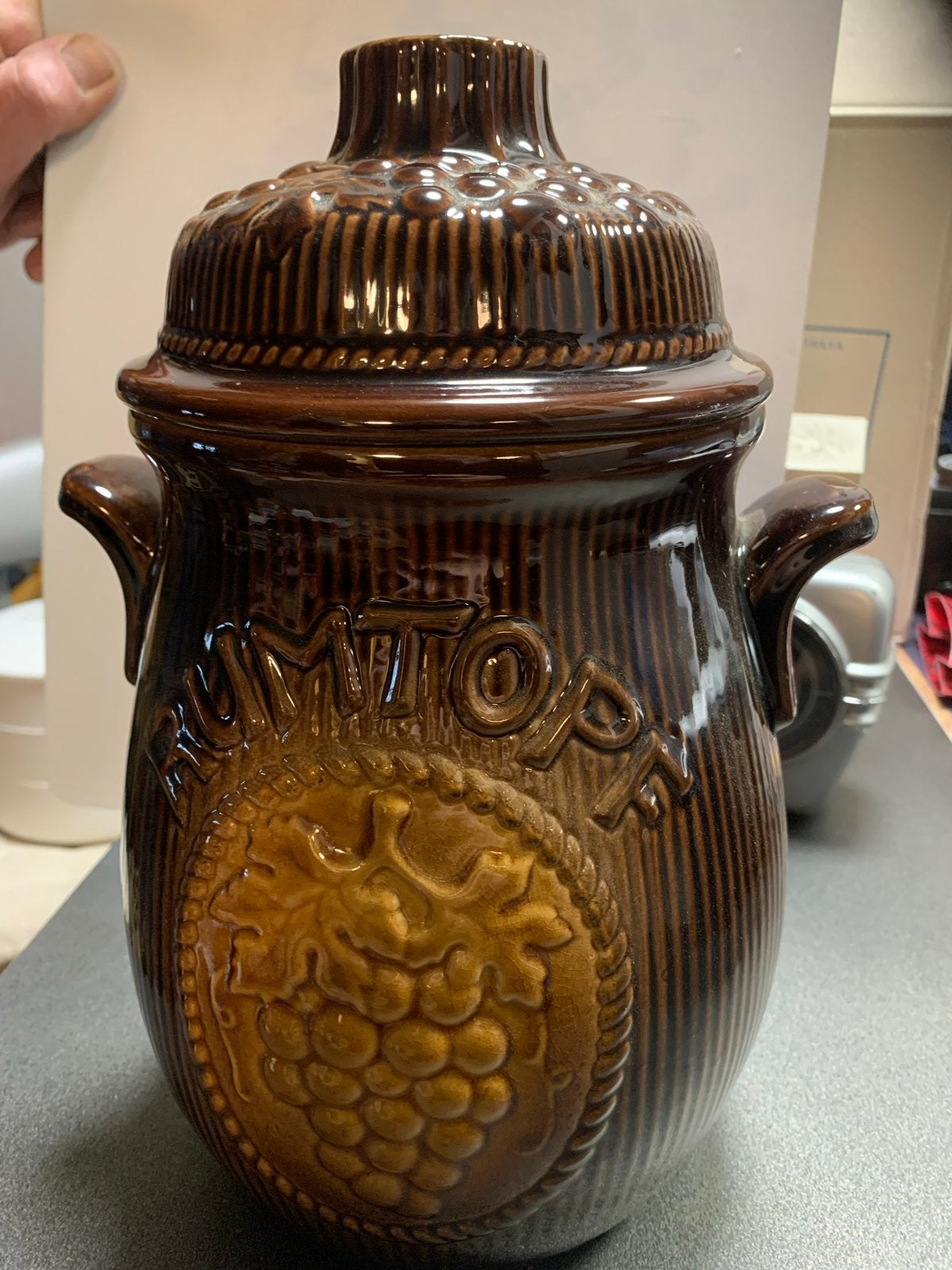 Vintage Rumtopf Pot - West Germany - Bruin Keramiek, Antiek en Kunst, Ophalen