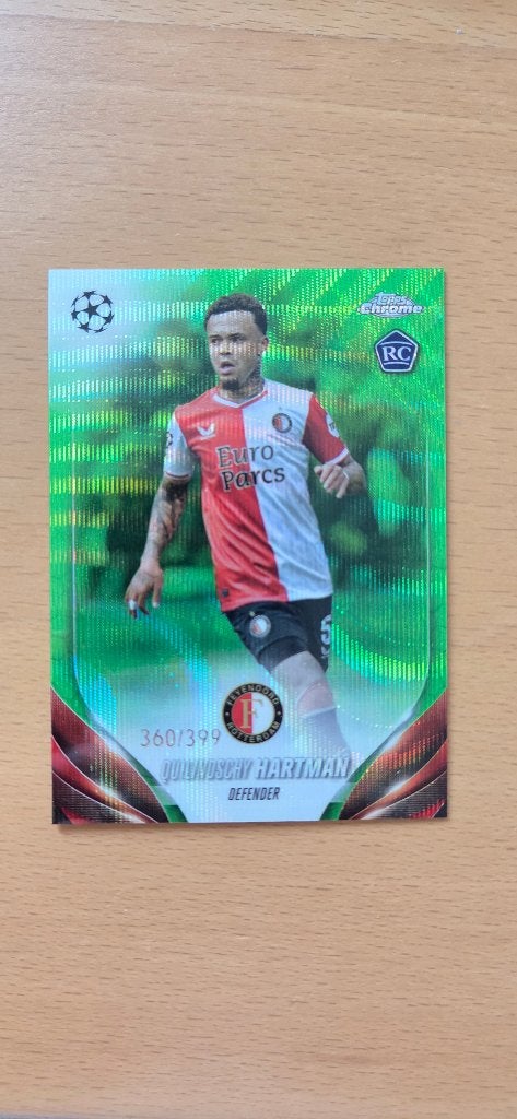 2023 topps chrome Quilindschy Hartman rookie Feyenoord /399, Verzenden, Nieuw, Feyenoord, Poster, Plaatje of Sticker