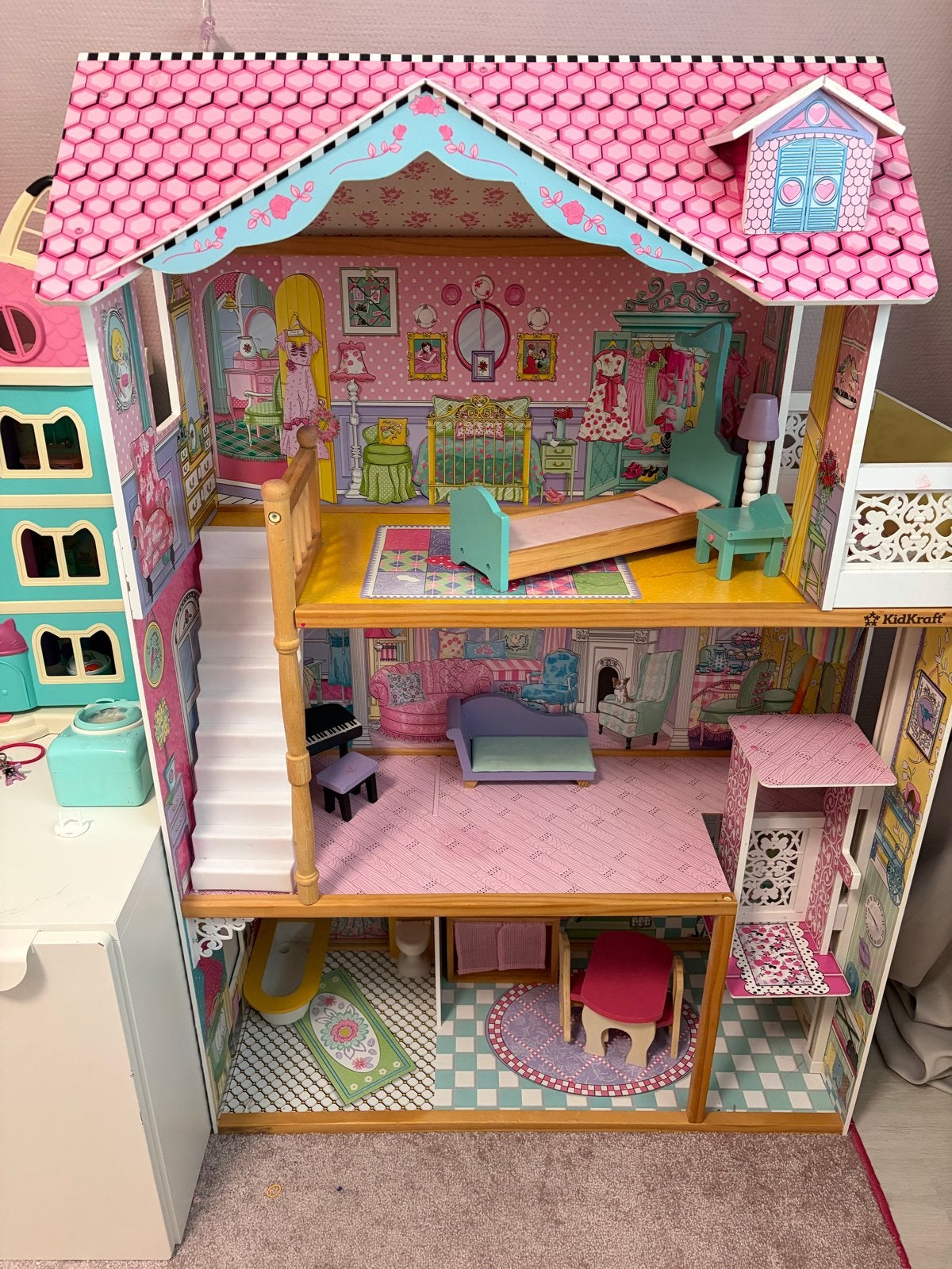 Groot KidKraft poppenhuis met meubels, Ophalen, Gebruikt, Poppenhuis