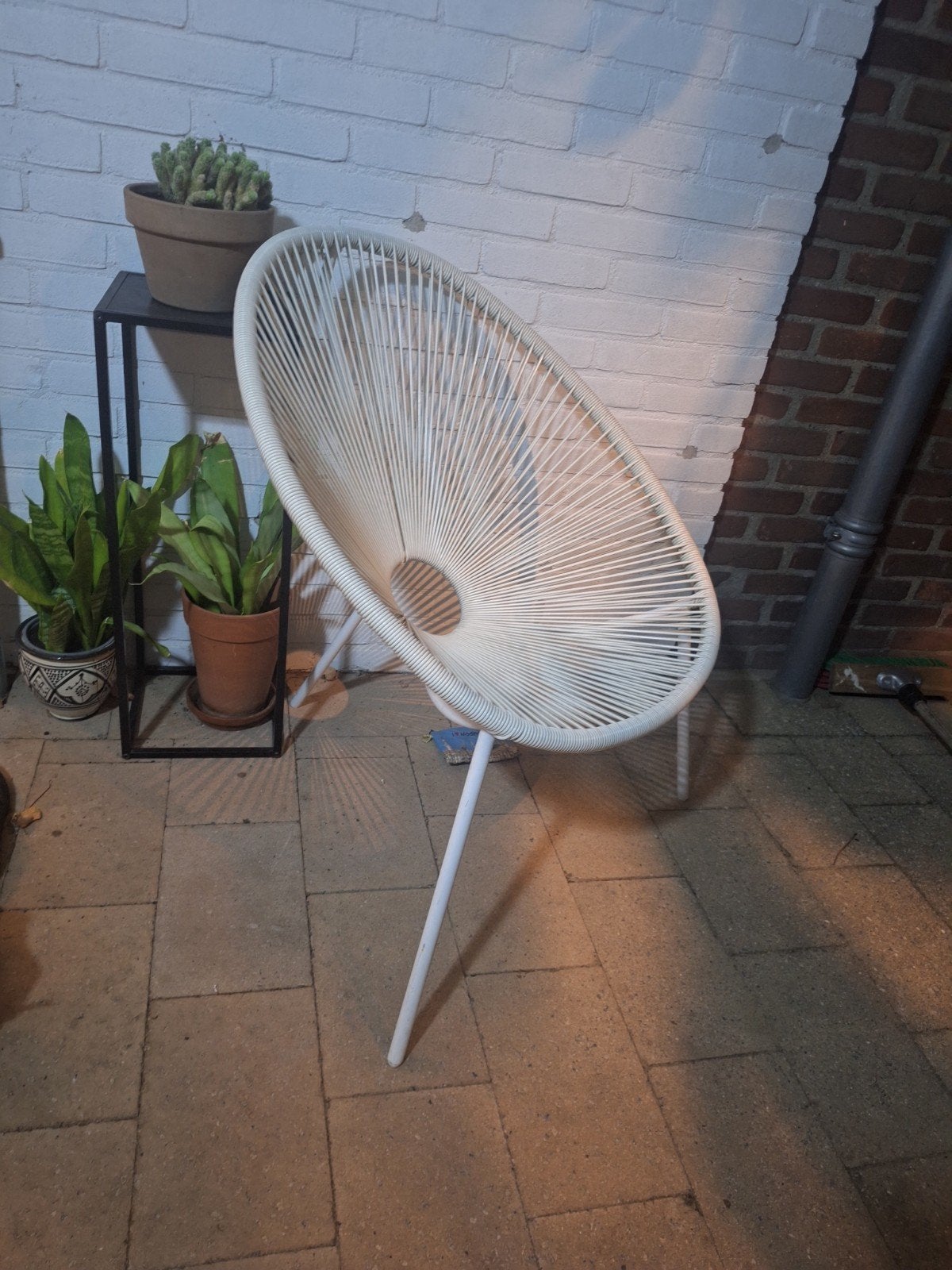 Witte draadstoel - Acapulco stijl, Ophalen, Wit, Acapulco, Eén