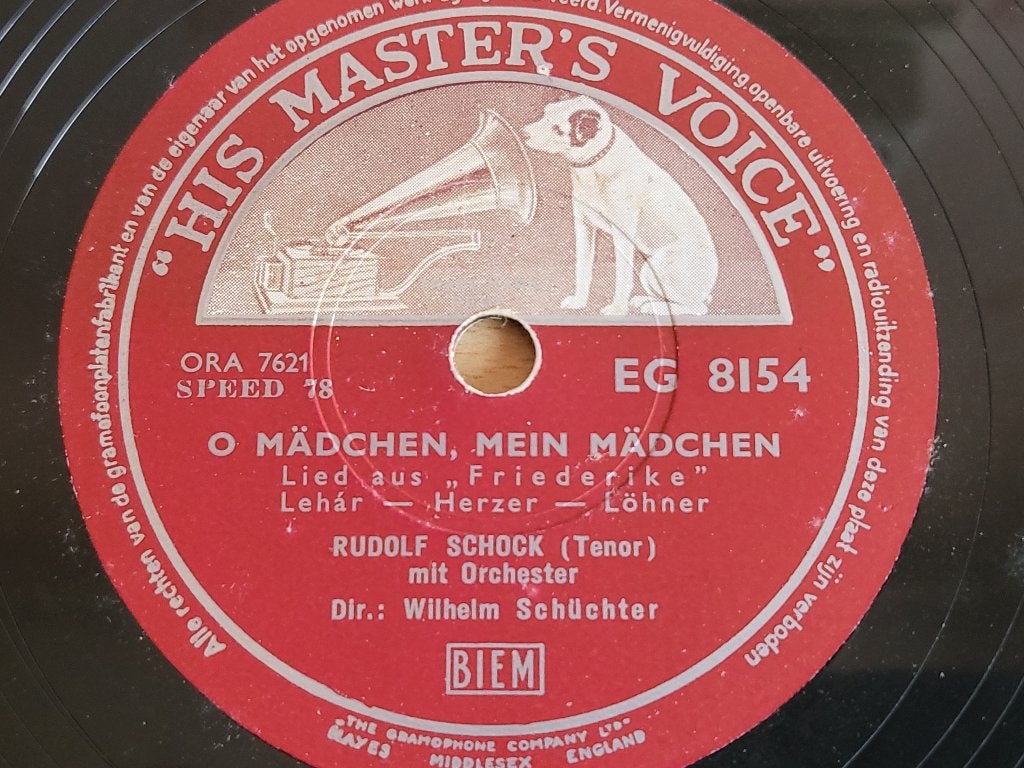 Rudolf Schock ‎– Von Apfelblüten Einen Kranz - 78 toeren, LP, 10 inch, Opera of Operette, Ophalen of Verzenden