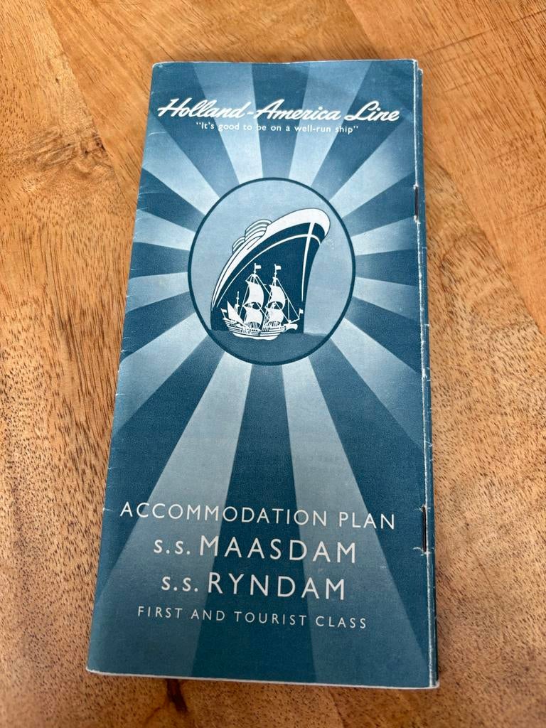 Holland America Line SS Maasdam & SS Ryndam Accommodatie, Verzamelen, Ophalen of Verzenden, Zo goed als nieuw, Motorboot of Zeilboot