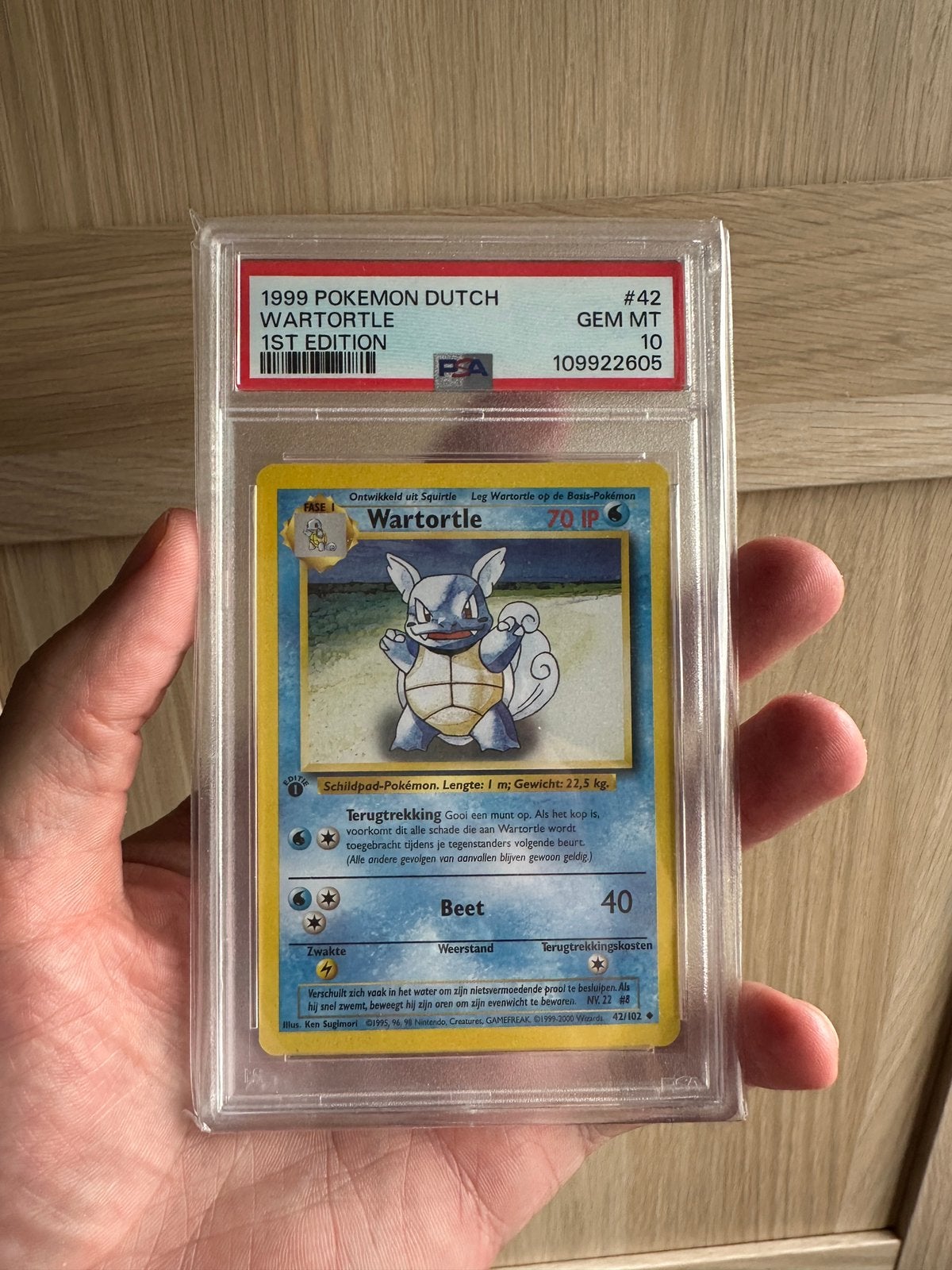 Wartortle 1st edition - PSA 10 gem mint - Base set dutch, Ophalen of Verzenden, Zo goed als nieuw