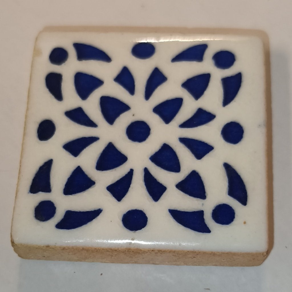 Mooie keramische tegel met blauw-wit motief, Ophalen, Gebruikt, Keramiek, Overige typen