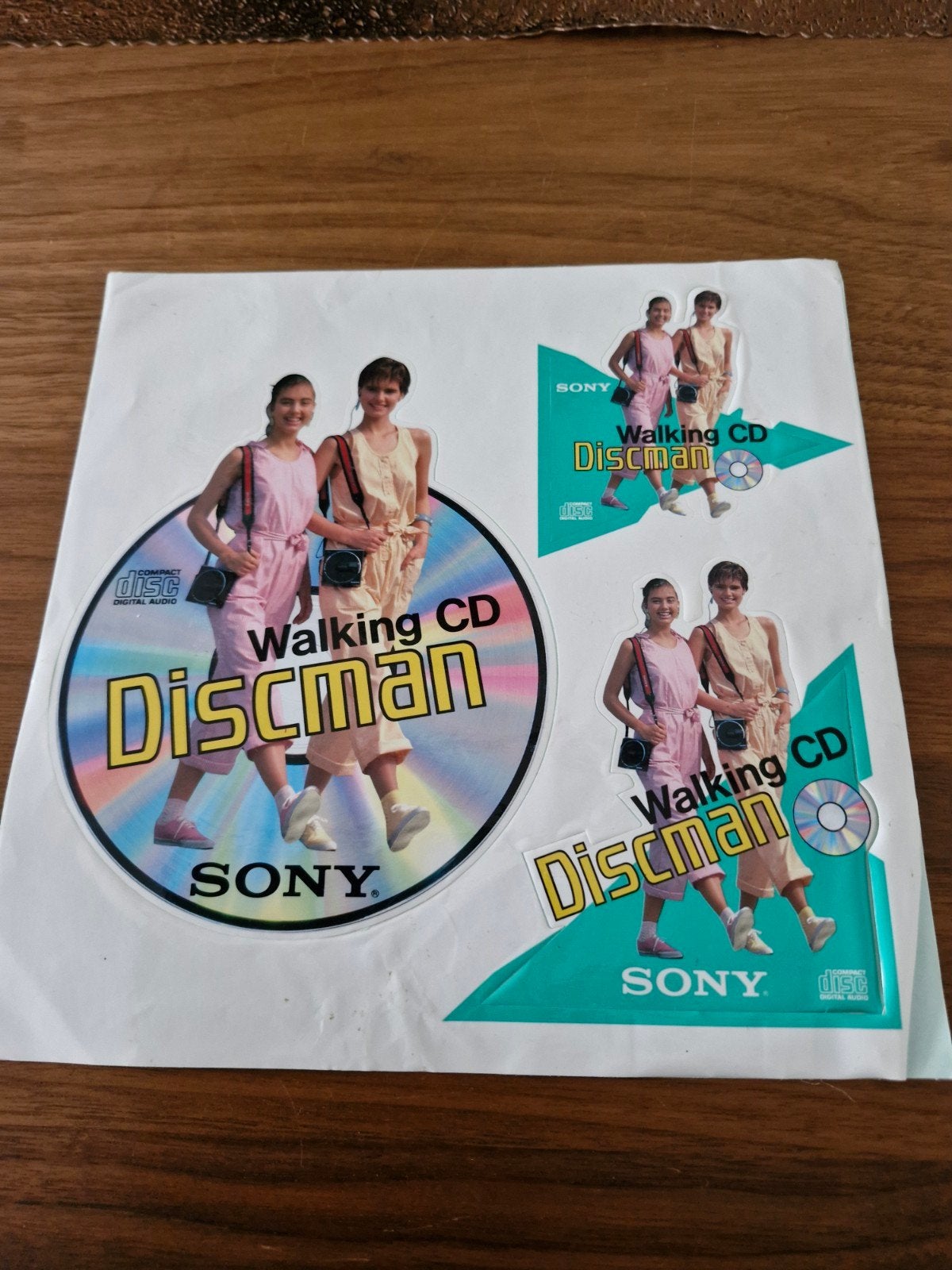 G 167 Vintage Sony Discman Stickers - 21x21 cm, Ophalen of Verzenden, Nieuw, Overige typen