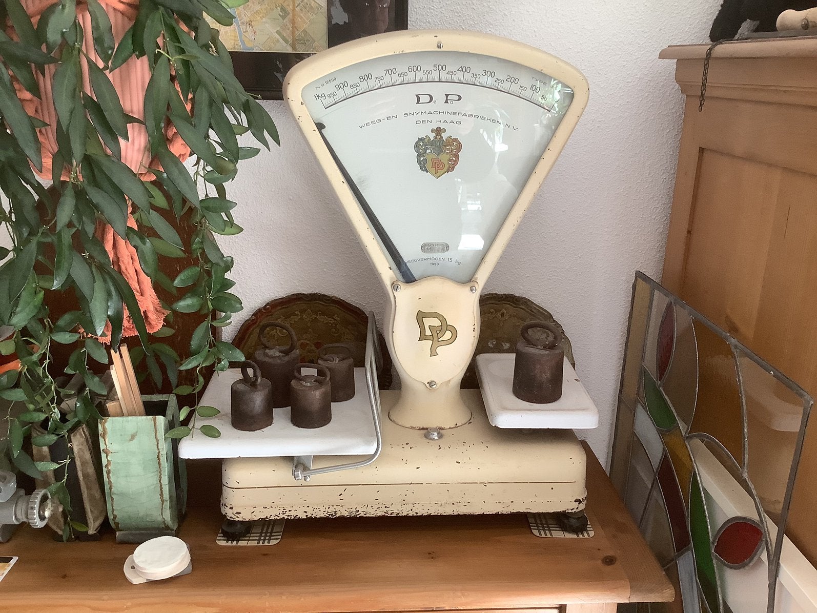 Oude weegschaal, Witgoed en Apparatuur, Ophalen, Winkelweegschaal, Niet werkend, 10 tot 50 kg