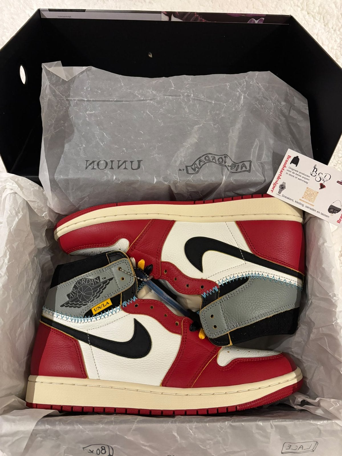 Jordan 1 Union LA Chicago Shadow (43 + legit check), Ophalen, Overige kleuren, Nieuw, Sneakers of Gympen