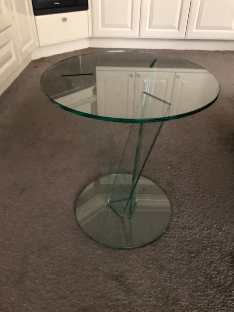 Mooie glas tafel, Ophalen, 75 cm of meer, Rechthoekig, Glas