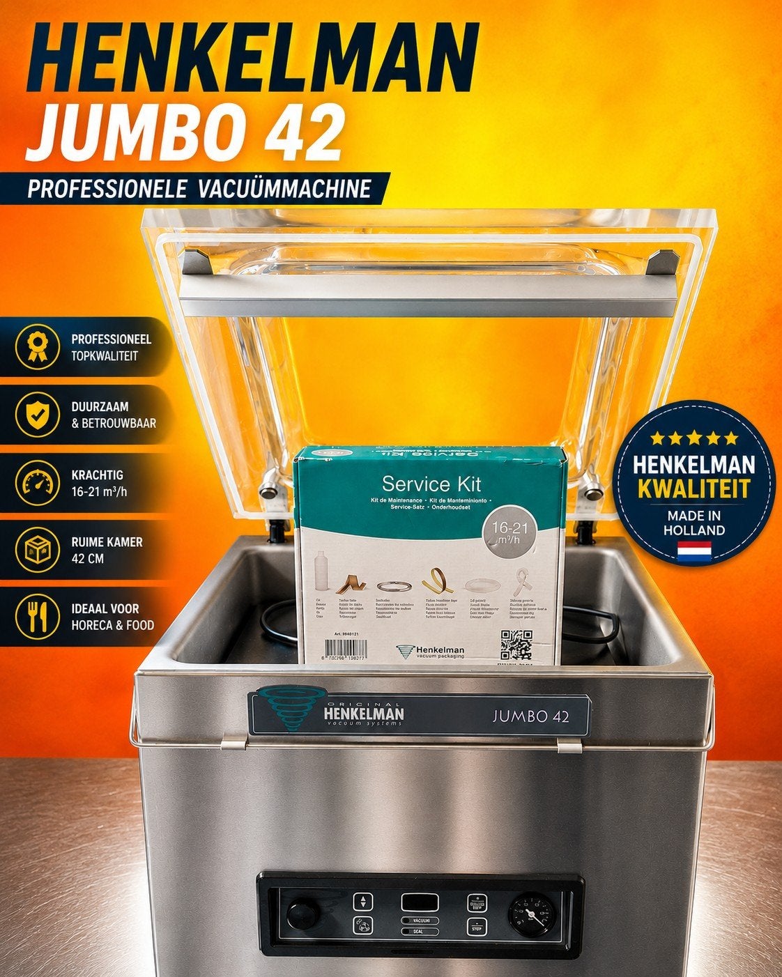 henkelman jumbo 42 vacumeermachine  horeca vacuümmachine, Ophalen of Verzenden, Zo goed als nieuw