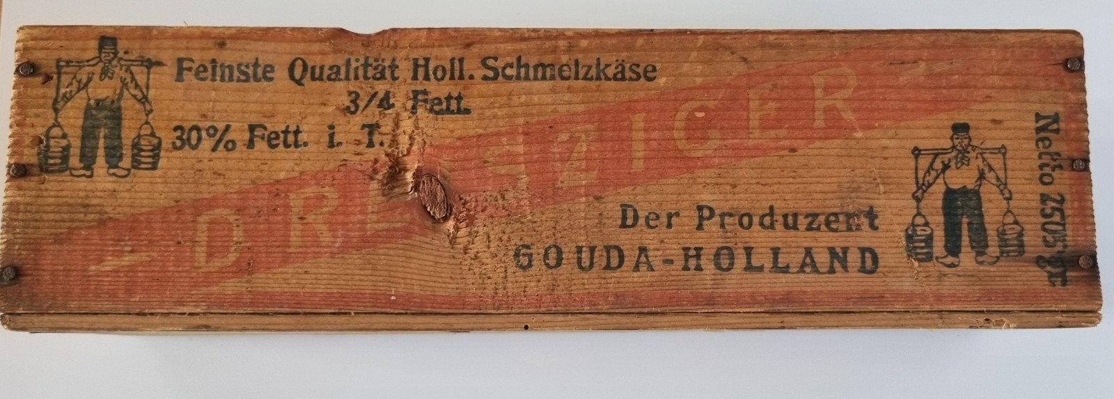 houten kaasbak smeltkaas dreisziger gouda, Ophalen of Verzenden, Gebruikt, Verpakking
