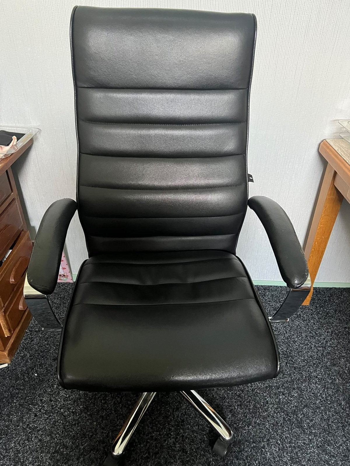 Bureaustoel leer / merk TOPSTAR/ super koopje, Ophalen, Gebruikt, Zwart, Bureaustoel