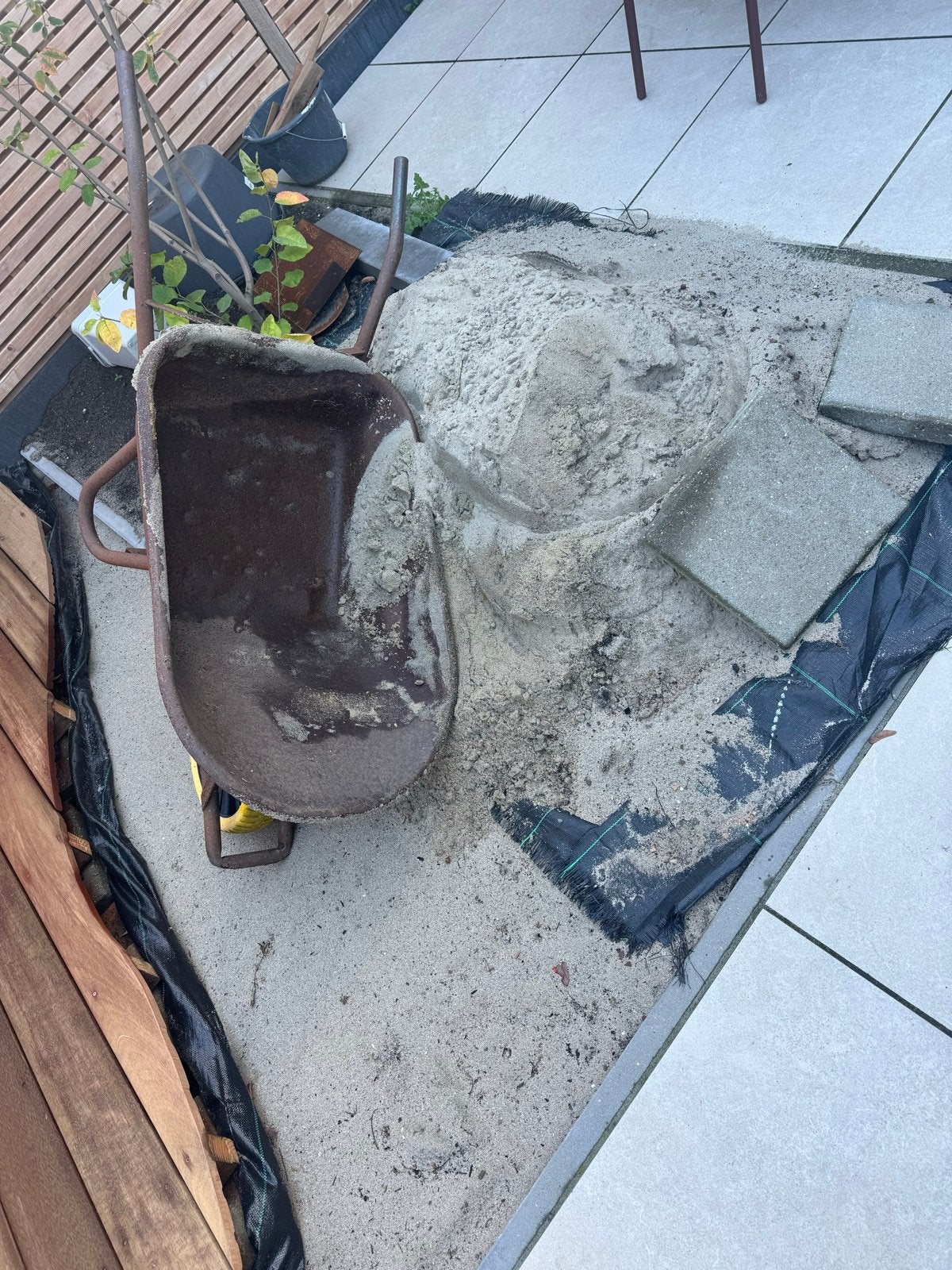 Ongeveer 1 kuub ophoogzand gratis af te halen, Tuin en Terras, Ophalen, Gebruikt, Ophoogzand