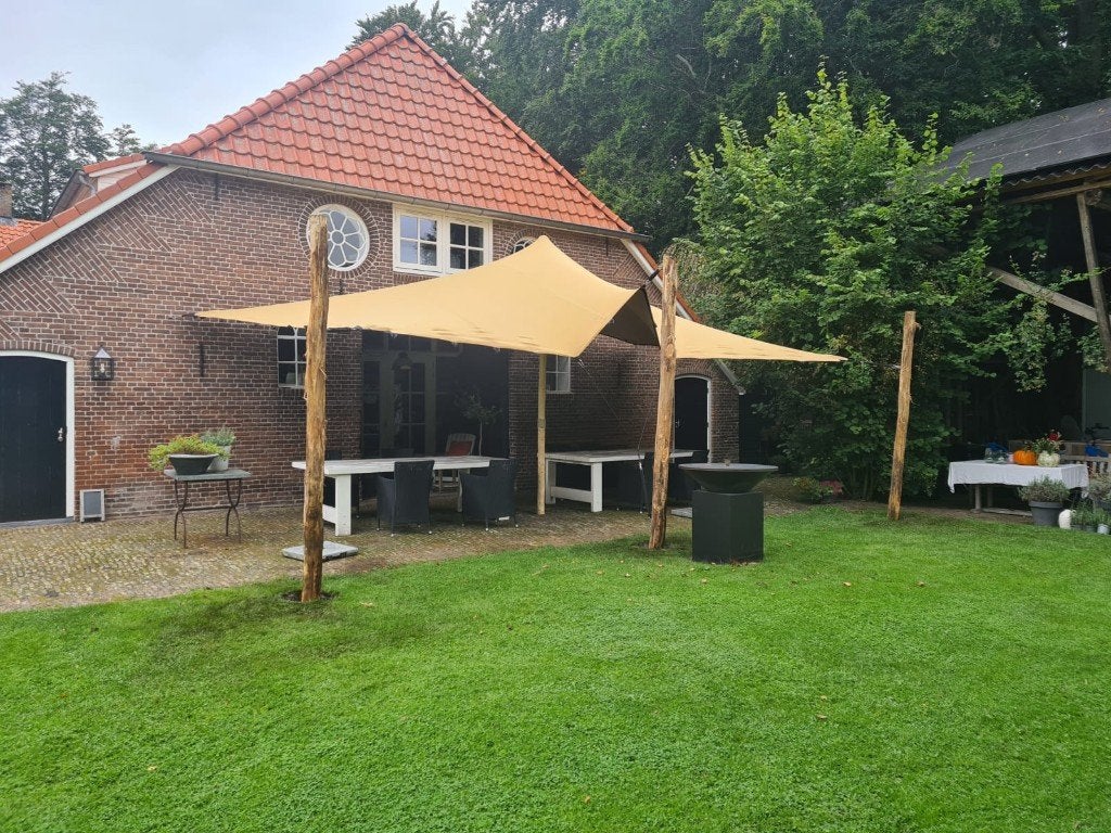 stretchtent 5x5m in zandkleur nieuw diverse beschikbaar, CTS, Nieuw, Nobelstraat 44b, Ophalen