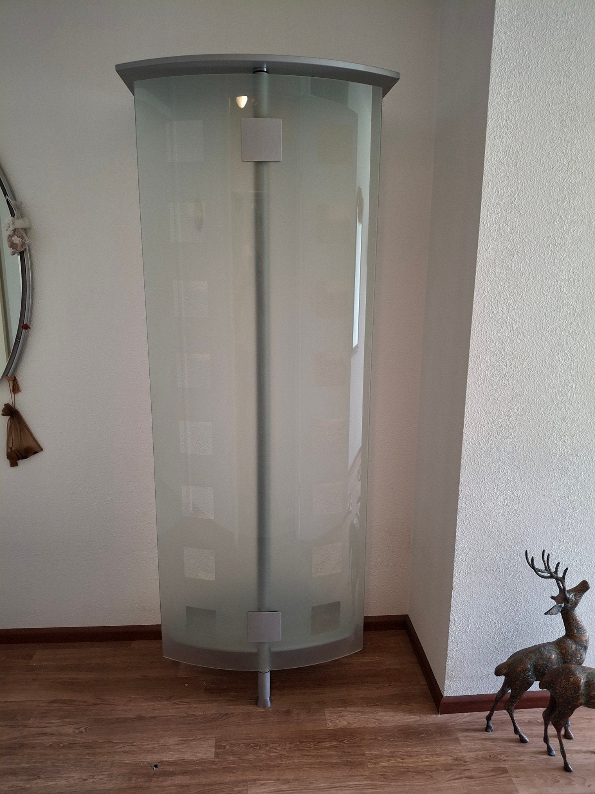 Moderne design kapstok van glas en metaal, Huis en Inrichting, Wandkapstok, Ophalen of Verzenden, 150 tot 200 cm, Glas