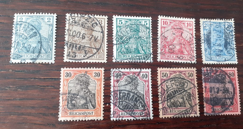 Duitse Rijk, mi 53-62, (zonder 58), bieden vanaf € 2,00, Verzenden, Overige periodes, Gestempeld
