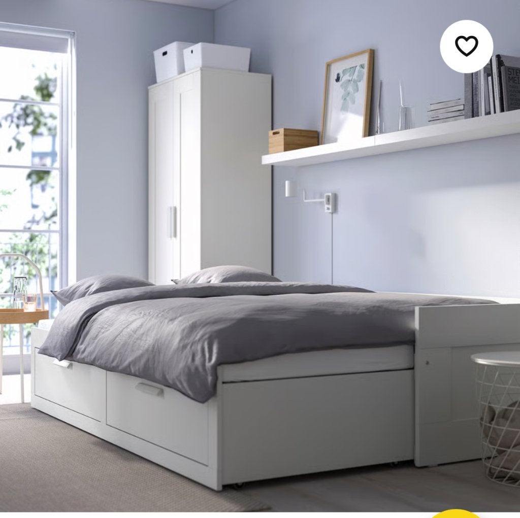 Ikea Bed Brimnes 80x200, Ophalen, Gebruikt, Eenpersoons, Wit
