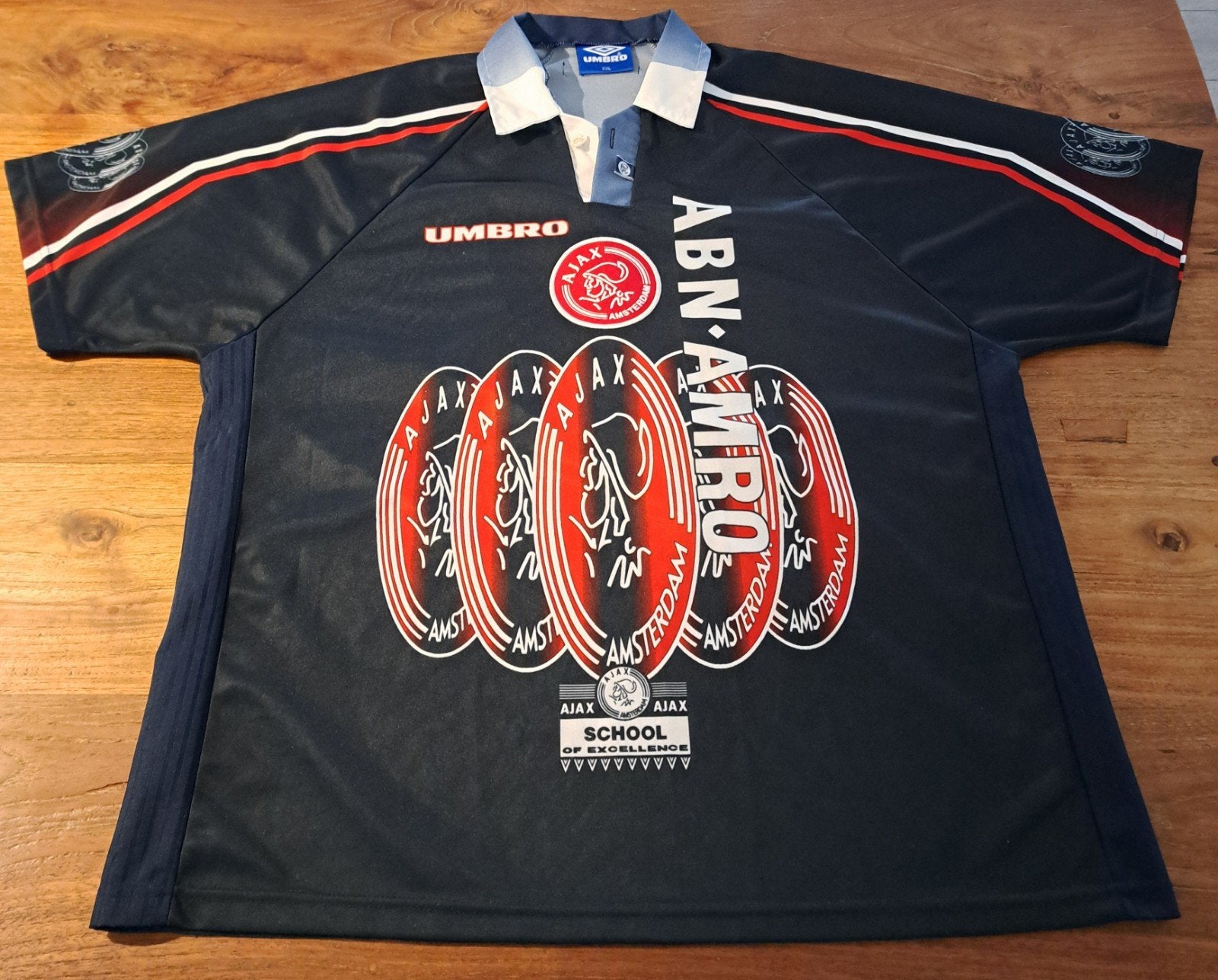 Origineel Vintage Ajax Umbro shirt Benni 17 XXL 1997/1998, Blauw, Overige maten, Ophalen of Verzenden, Voetbal