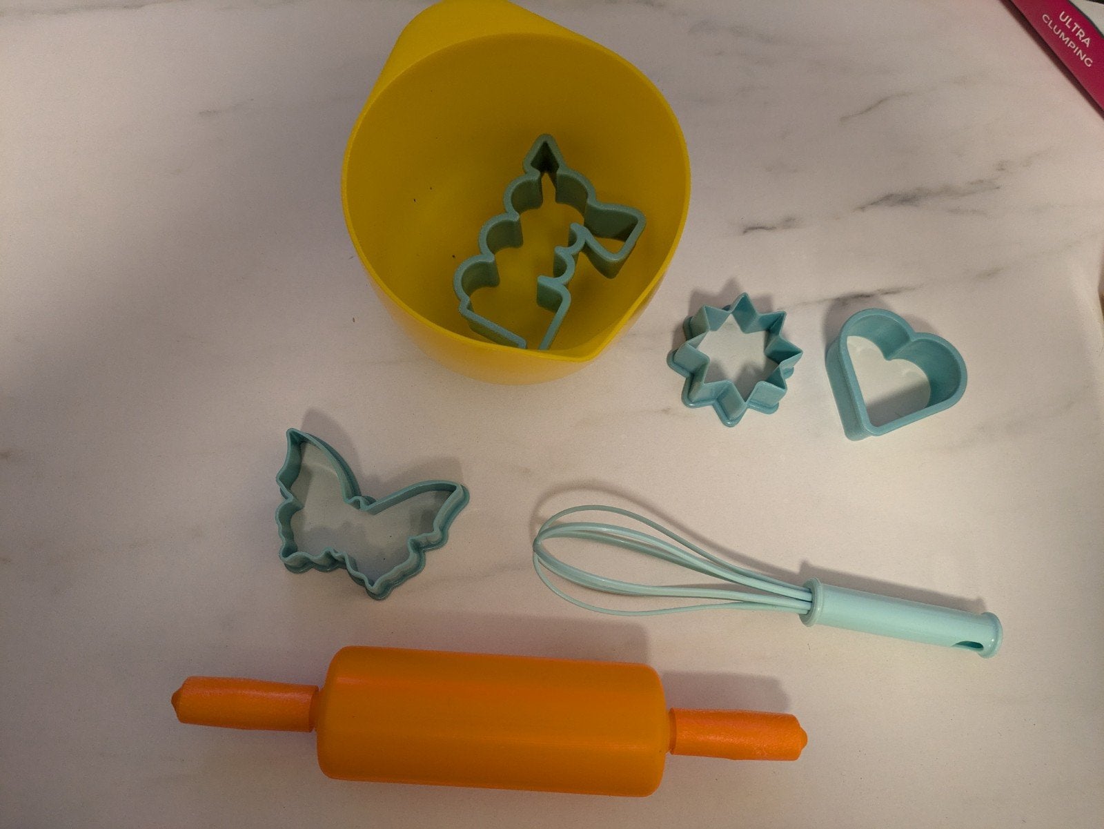 Bakset voor kinderen - Deegroller, vormen en kom, Ophalen of Verzenden, Gebruikt, Knutselen