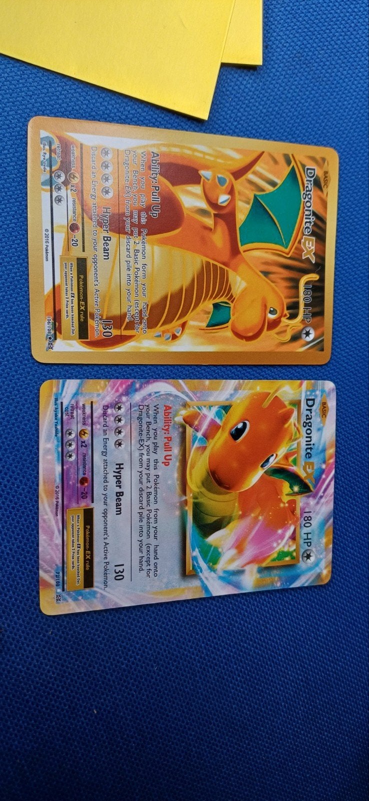 Dragonite EX en Dragonite Pokemon kaarten, Ophalen, Zo goed als nieuw, Losse kaart
