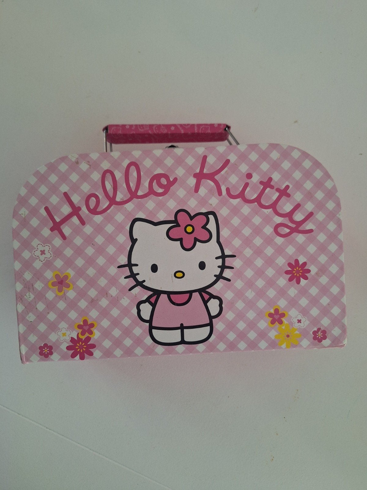 Hello Kitty Koffer - Roze met Ruitjespatroon, Kinderen en Baby's, Kinderspulletjes, Ophalen of Verzenden, Gebruikt