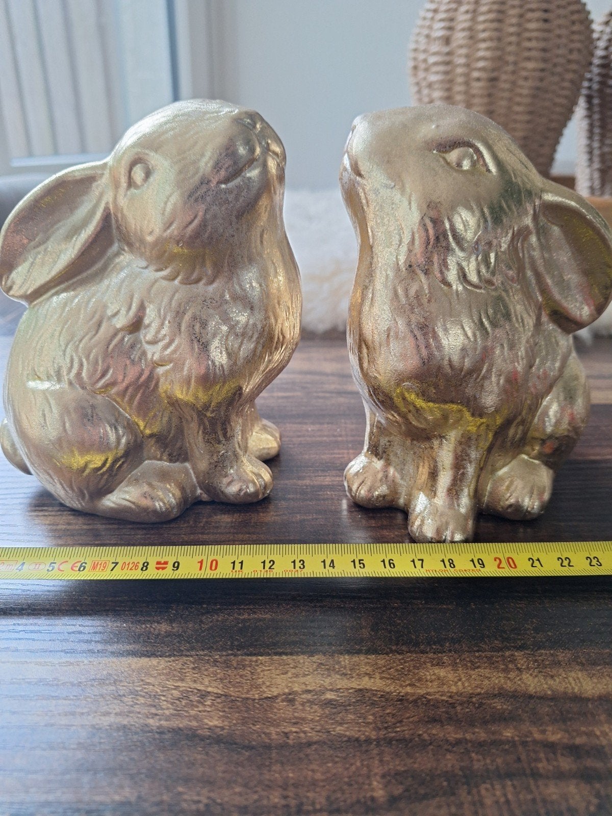 Gouden haasjes - Decoratieve Konijnenbeeldjes, Gebruikt, Overige materialen, Overige stijlen, Ophalen of Verzenden