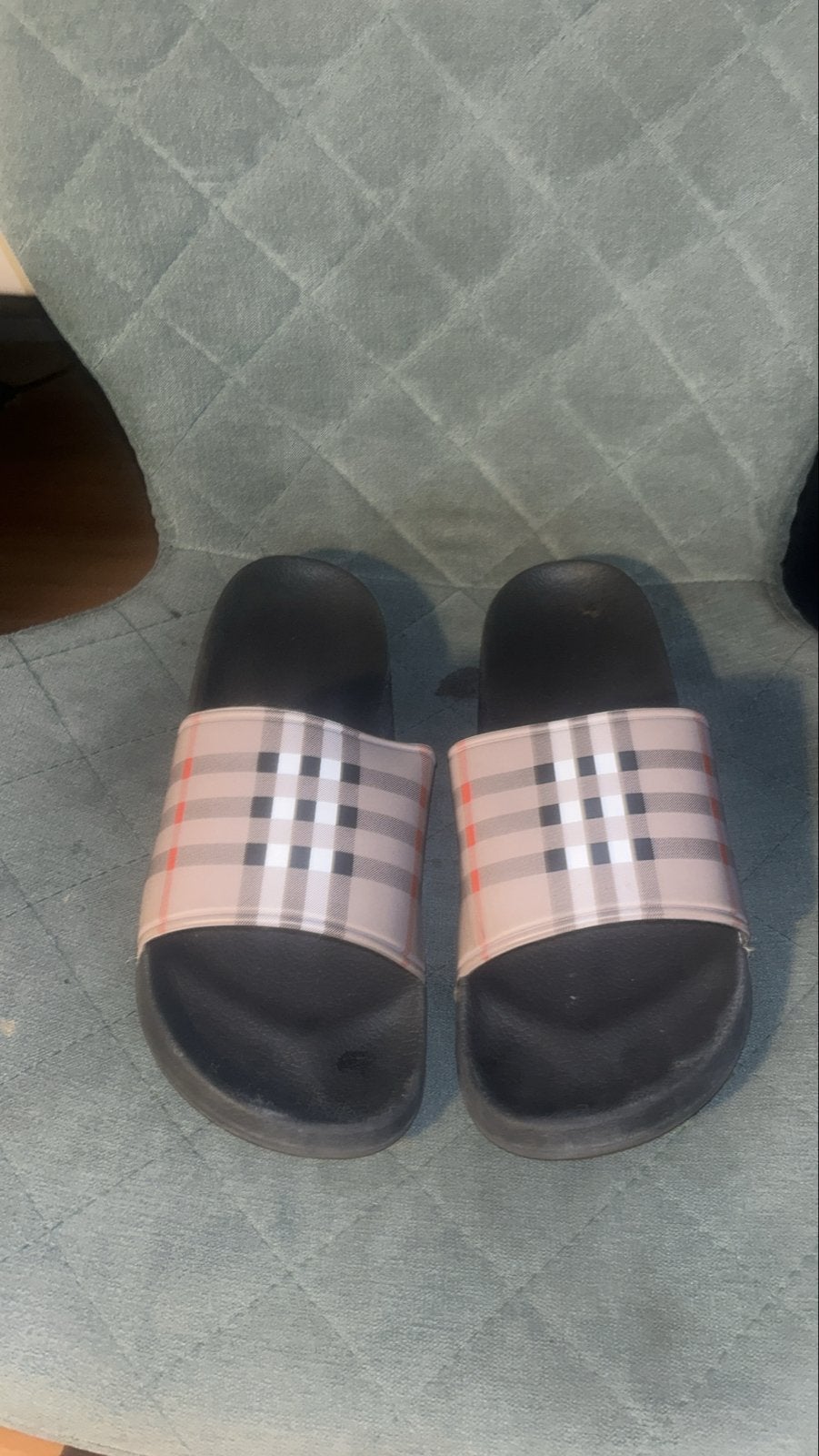 Burberry-stijl slippers, Ophalen, Gedragen, Beige, Slippers