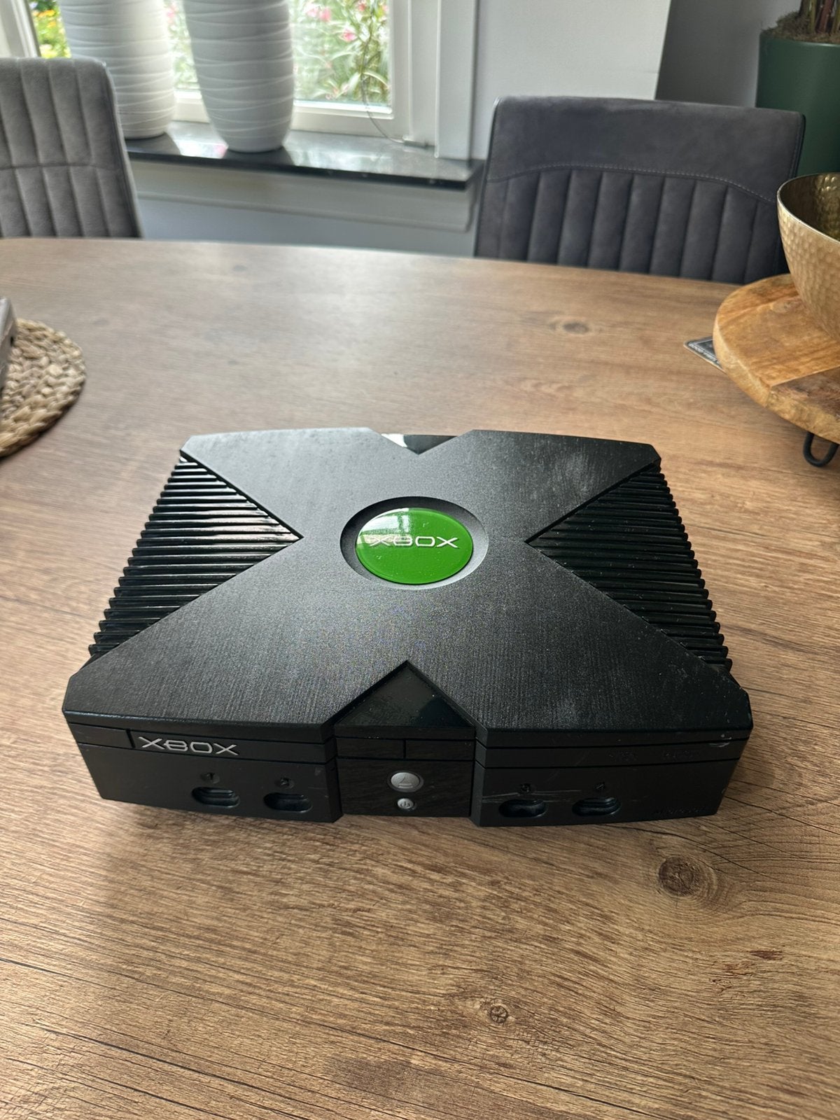 Orginele xbox, Spelcomputers en Games, Spelcomputers | Xbox Original, Ophalen, Zo goed als nieuw, Met 2 controllers