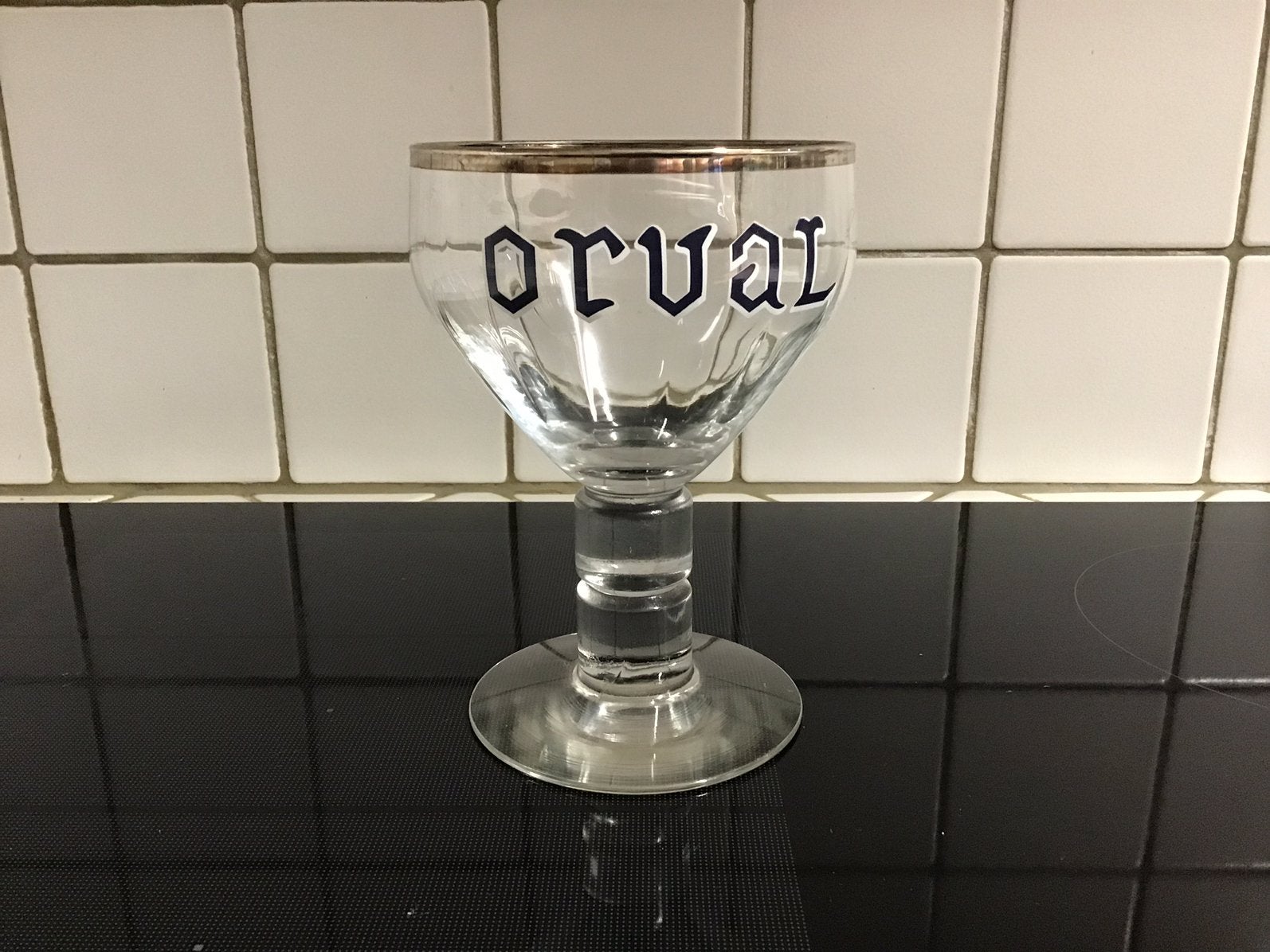 Bierglas trappistglas Orval, Verzamelen, Ophalen of Verzenden, Zo goed als nieuw, Glas of Glazen, Overige merken