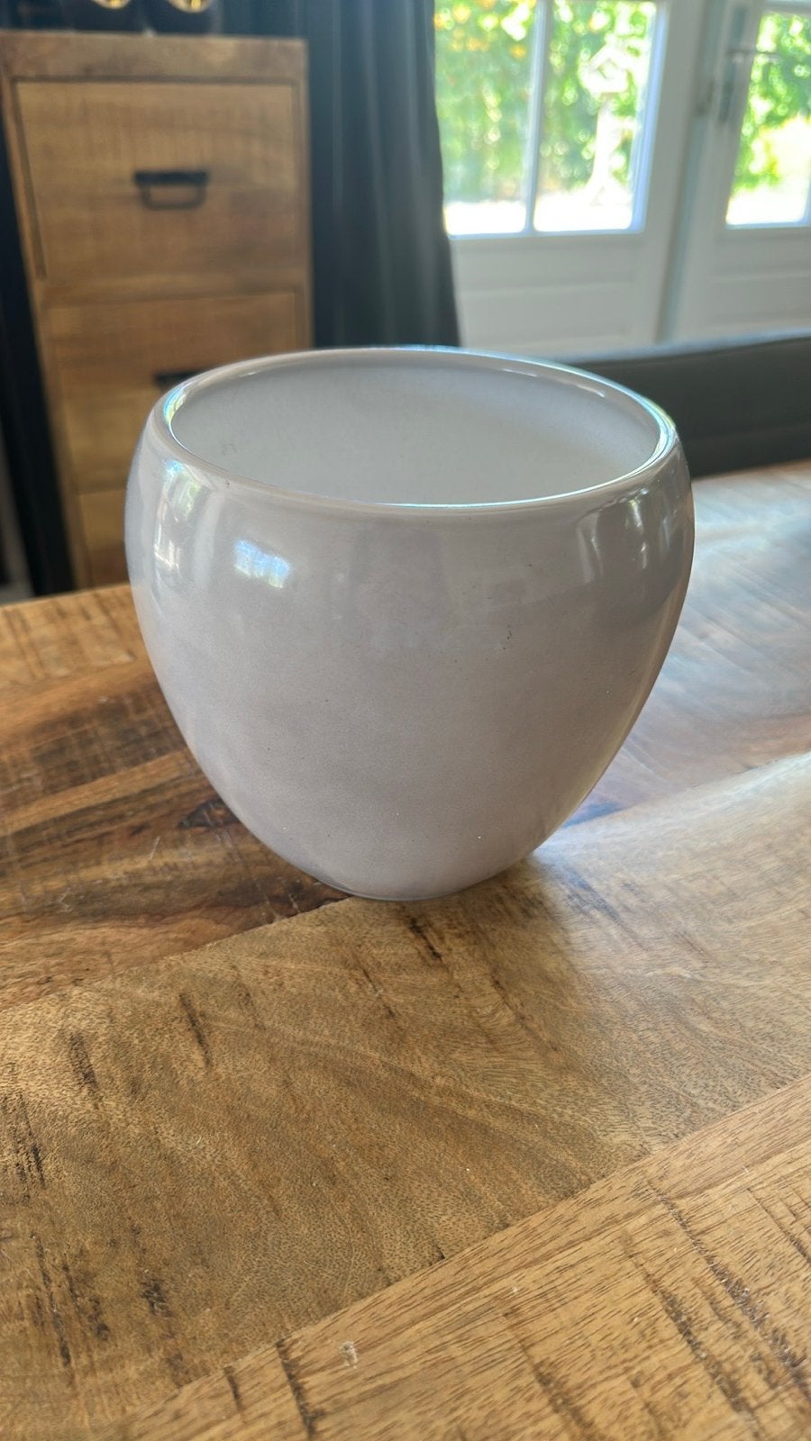 Stijlvolle bloempot, 17 cm hoog, Gebruikt, Rond, Binnen, Ophalen of Verzenden