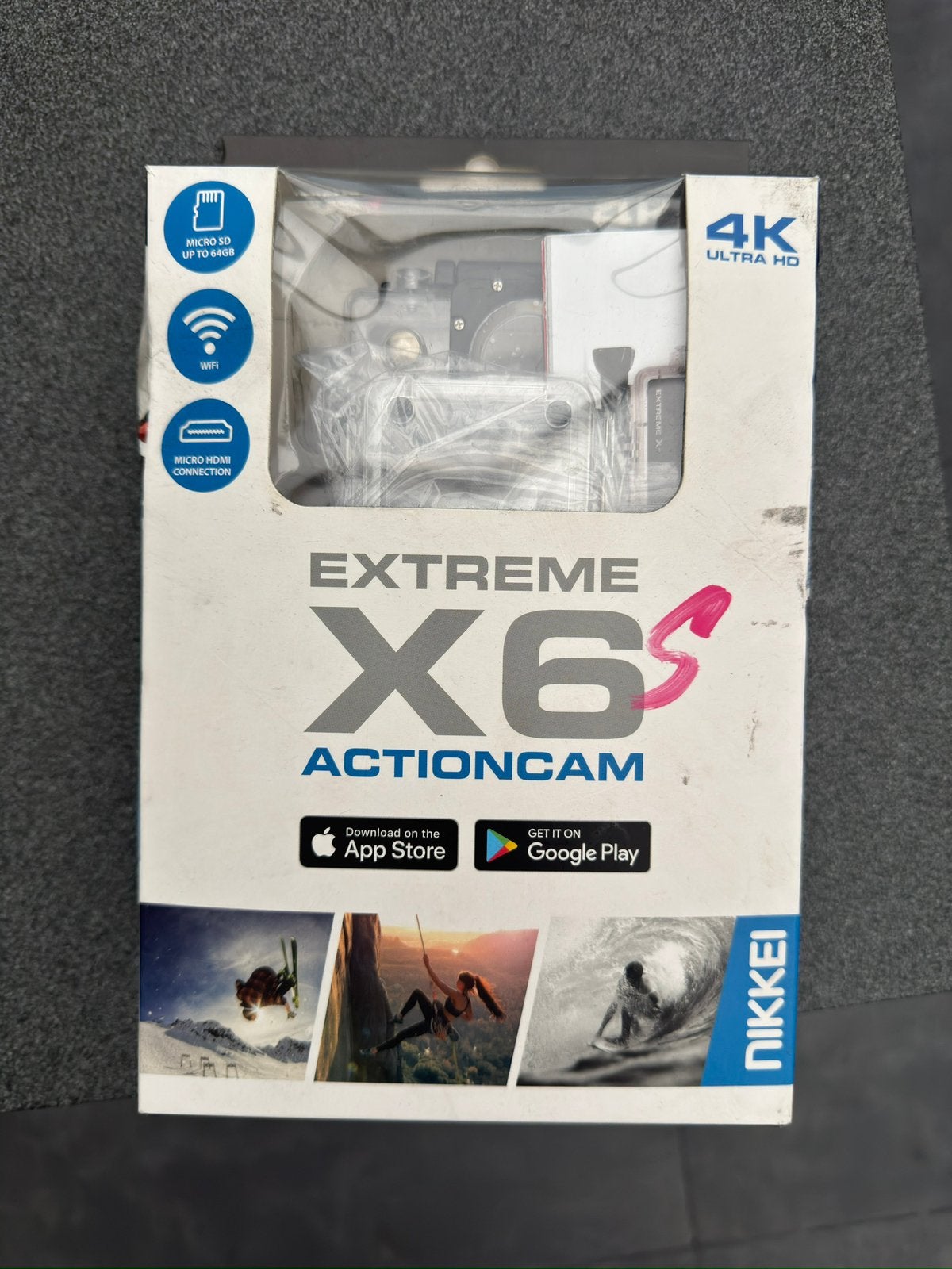 Nikkei Extreme X6S Action Cam – 4K Ultra HD (Nieuw in doos), Ophalen of Verzenden, Zo goed als nieuw, Overige merken