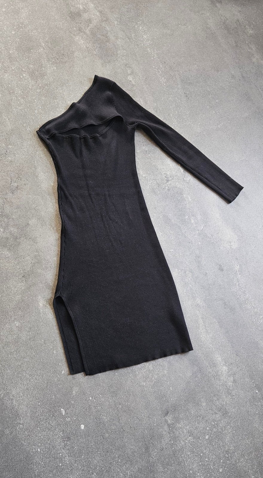 Steve Madden Zwarte Jurk M met Cut-out en Split, Maat 38/40 (M), Zwart, Steve Madden, Ophalen of Verzenden