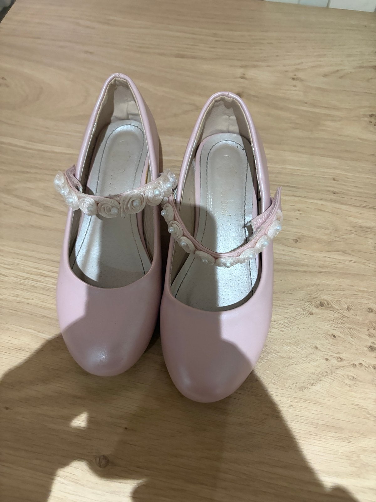 Roze Mary Jane schoentjes met parels - Maat 33, Kinderen en Baby's, Ophalen of Verzenden, Gebruikt, Meisje, Schoenen