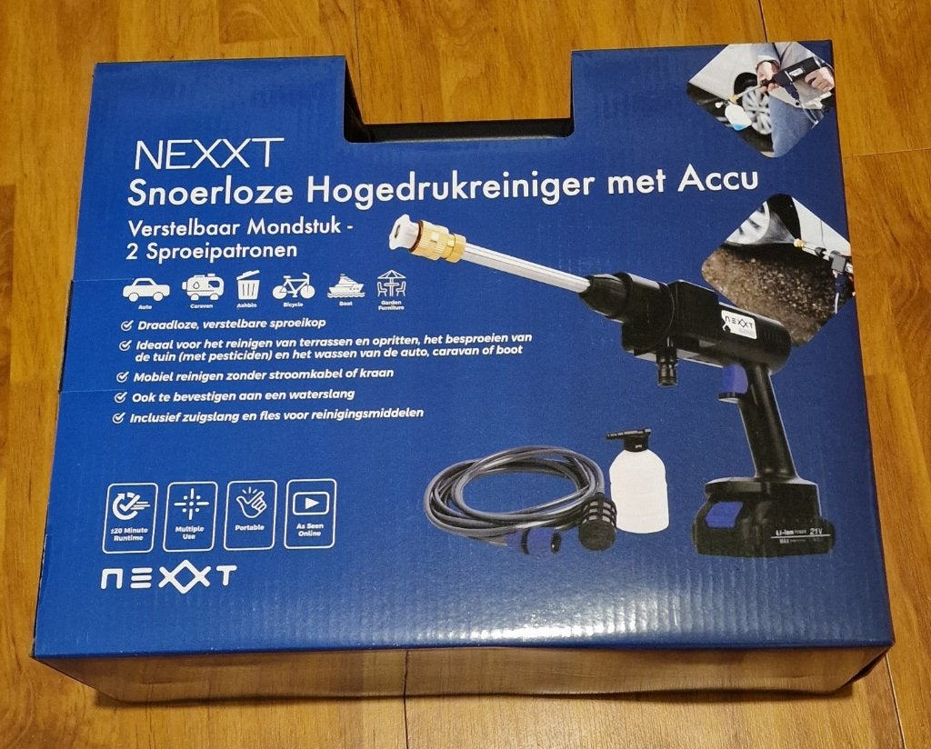 Draadloze Accu Hogedrukreiniger NEXXT - Nieuw in doos, Ophalen of Verzenden, Nieuw, Accu, Overige merken